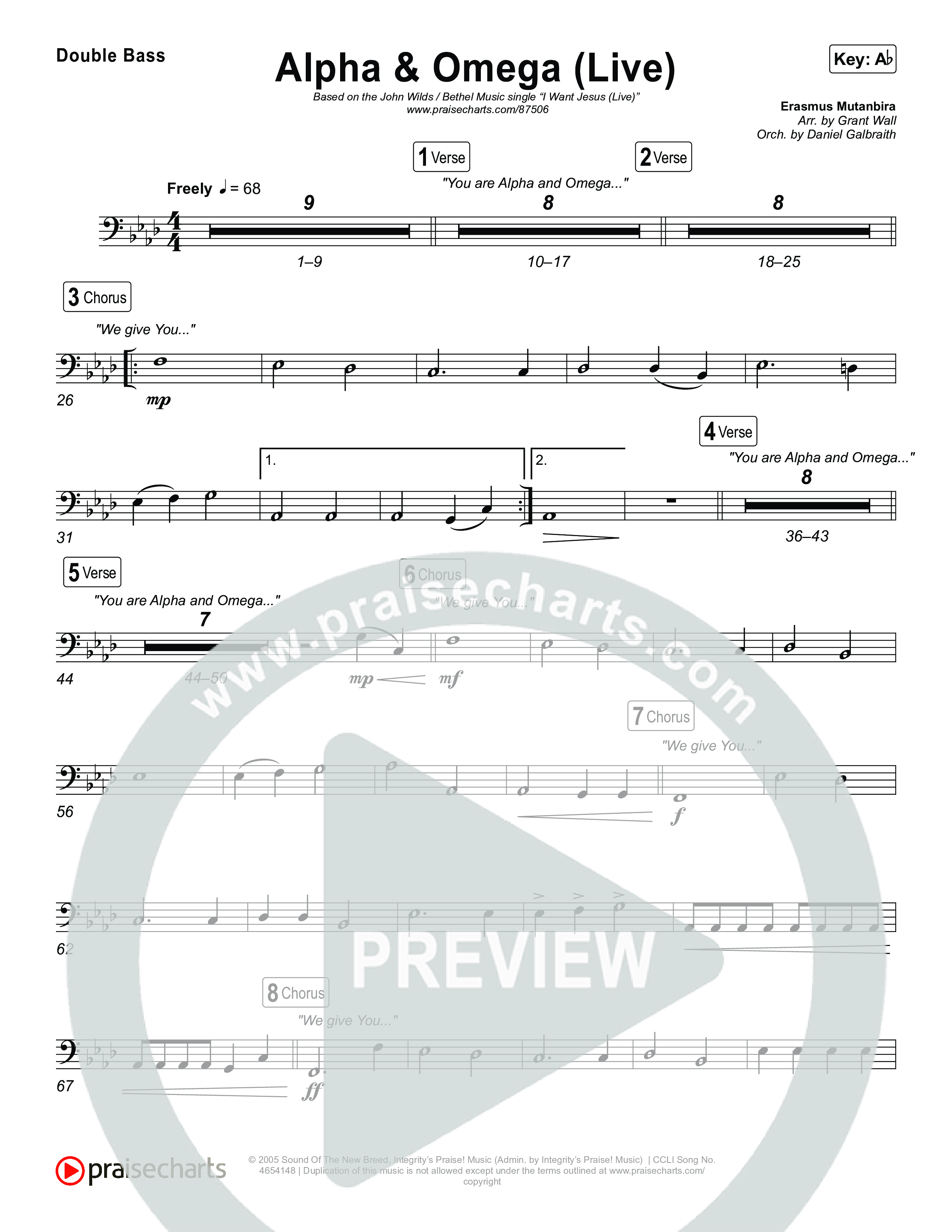 Alpha And Omega (Live) String Bass (John Wilds / Bethel Music)