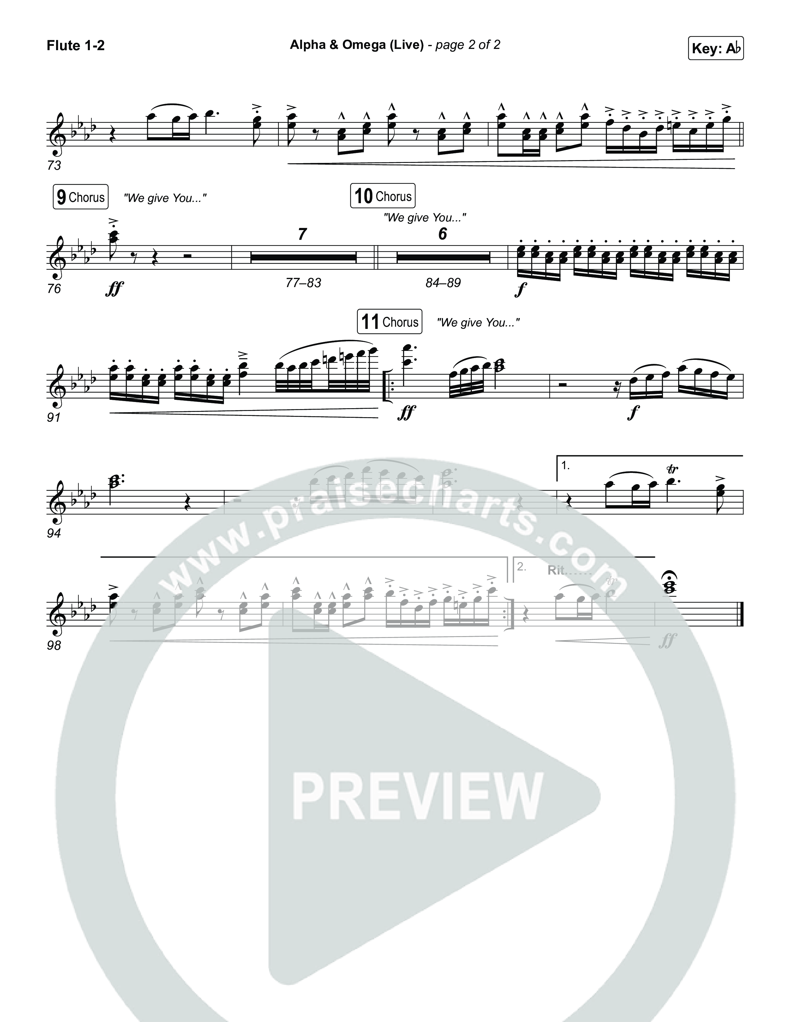 Alpha And Omega (Live) Flute 1,2 (John Wilds / Bethel Music)