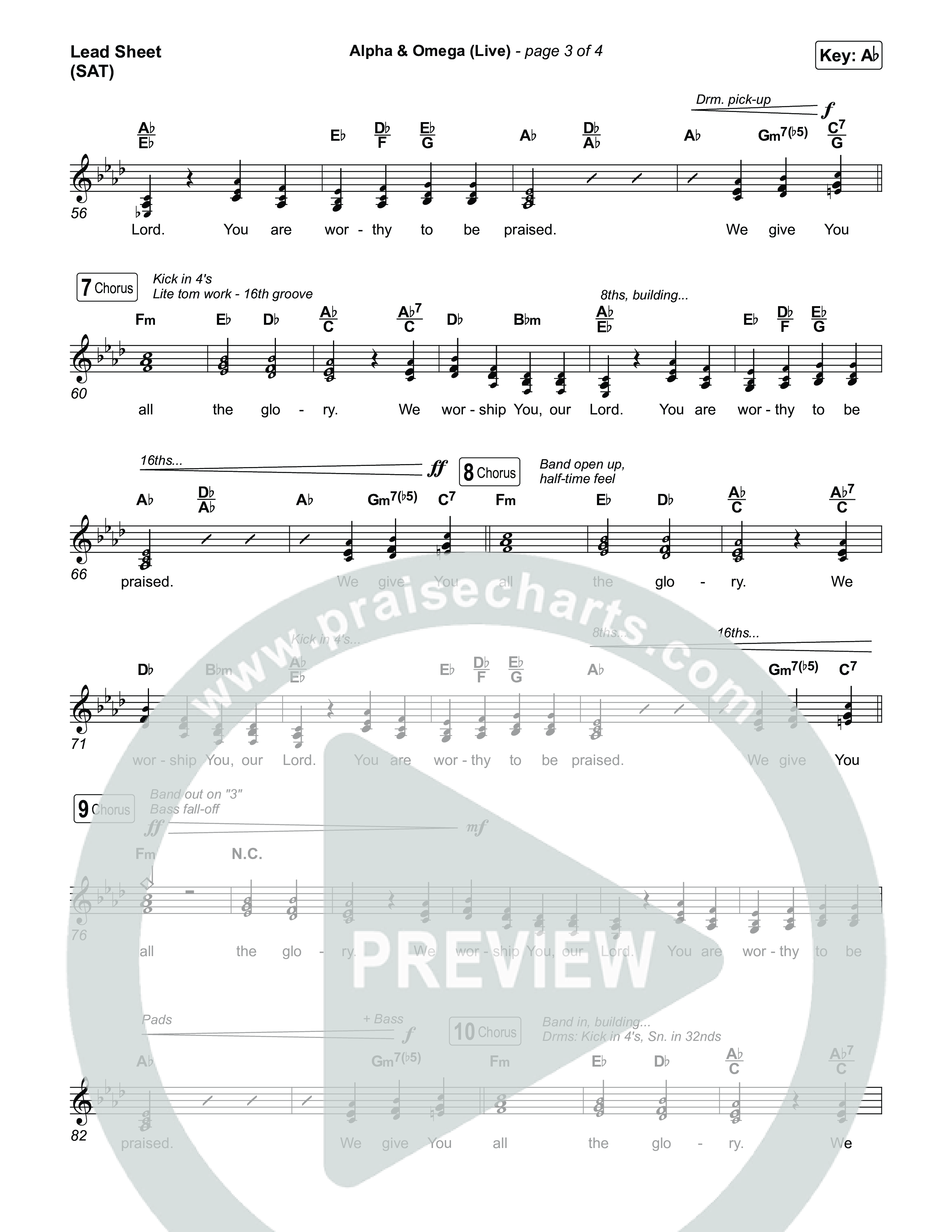 Alpha And Omega (Live) Lead Sheet (SAT) (John Wilds / Bethel Music)