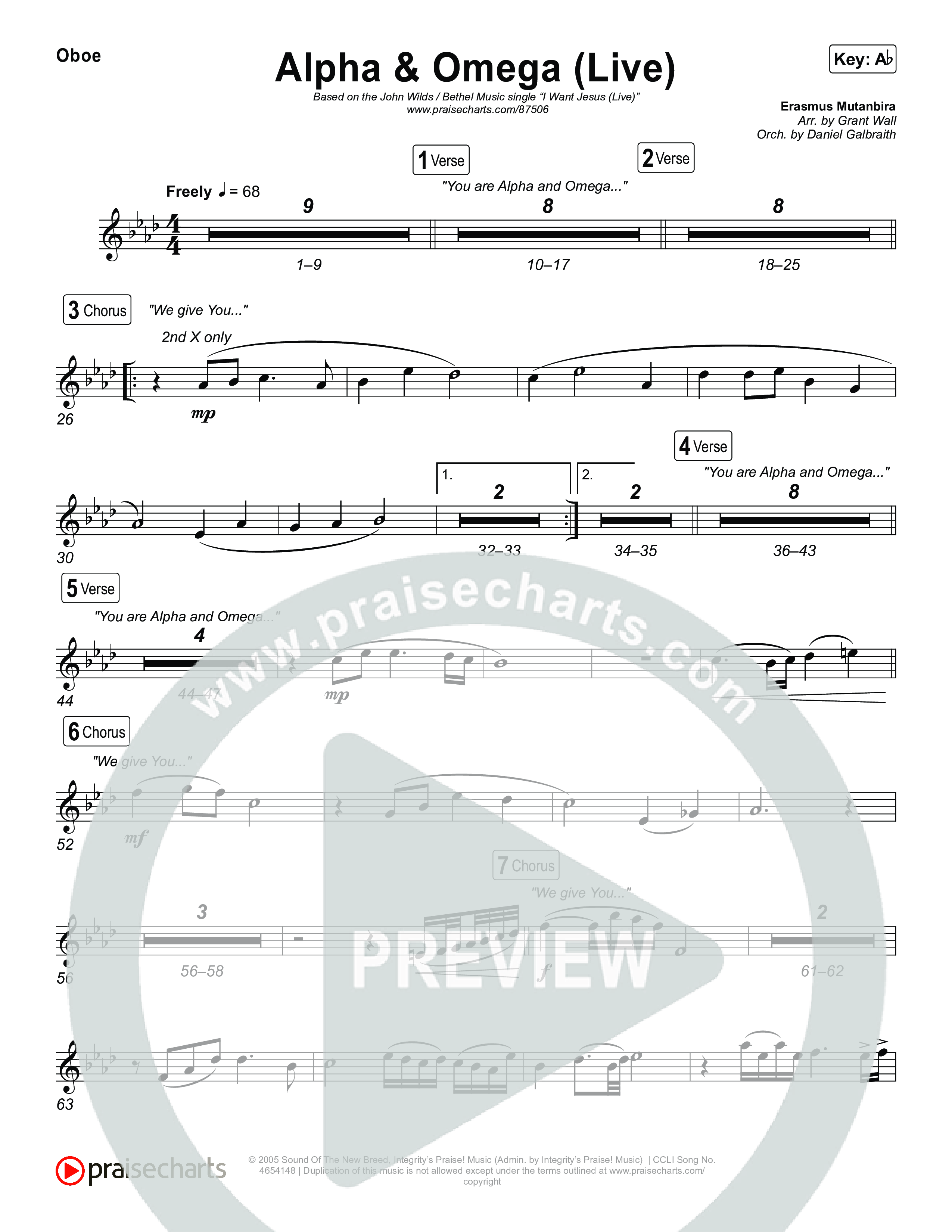 Alpha And Omega (Live) Oboe (John Wilds / Bethel Music)