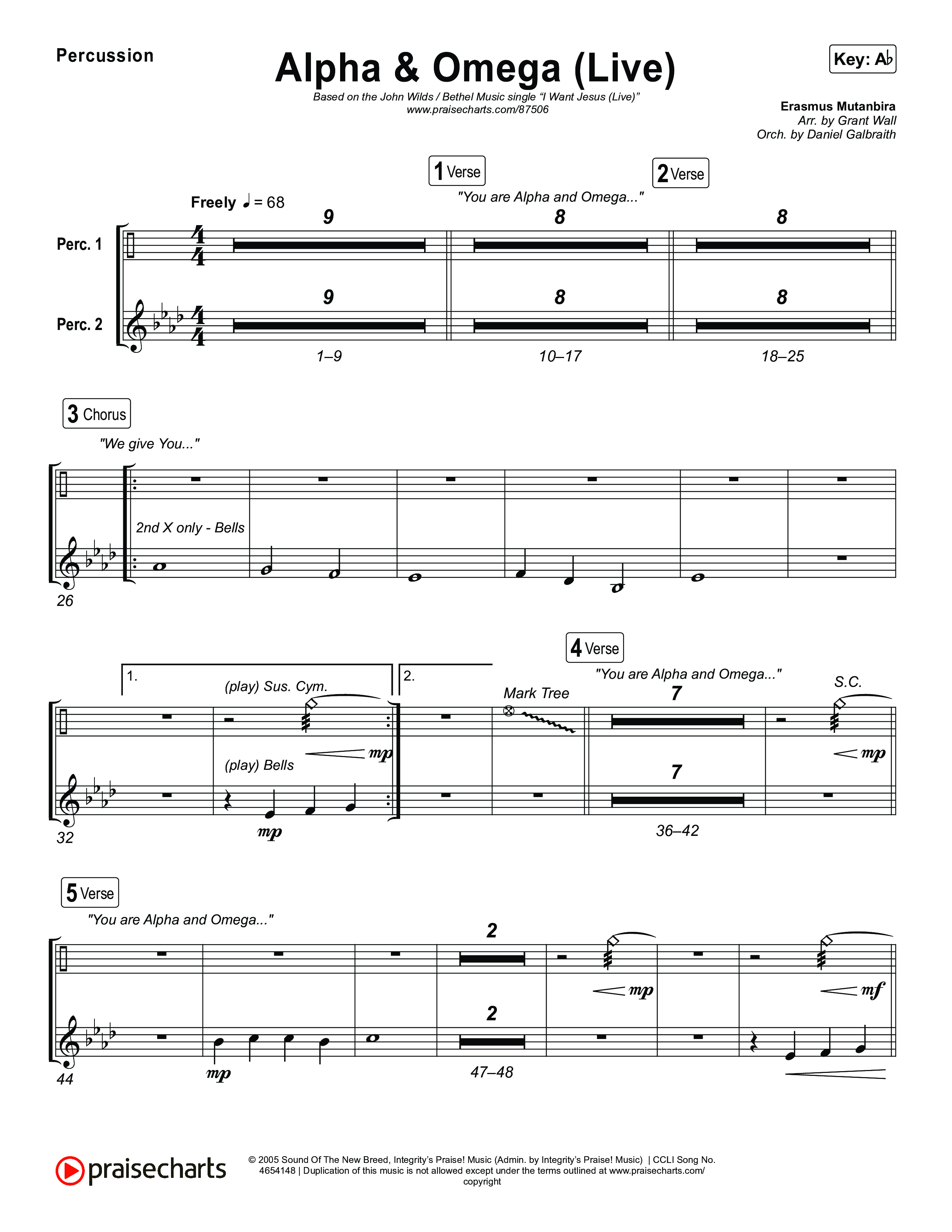 Alpha And Omega (Live) Percussion (John Wilds / Bethel Music)