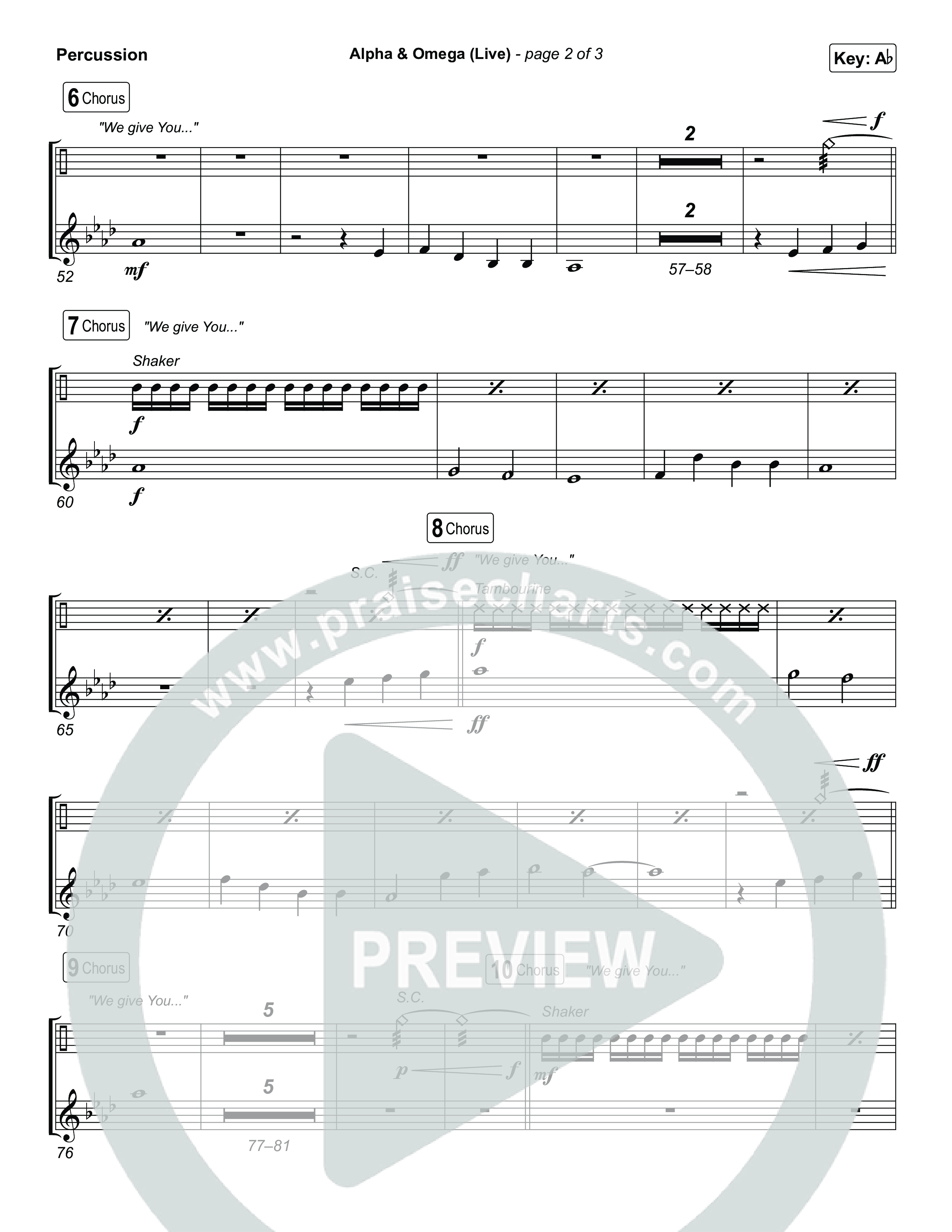 Alpha And Omega (Live) Percussion (John Wilds / Bethel Music)