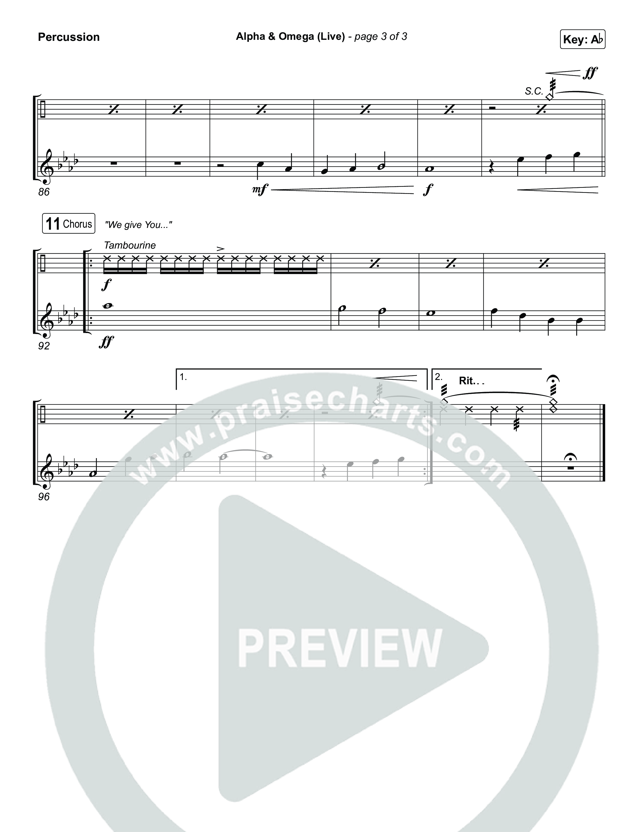 Alpha And Omega (Live) Percussion (John Wilds / Bethel Music)