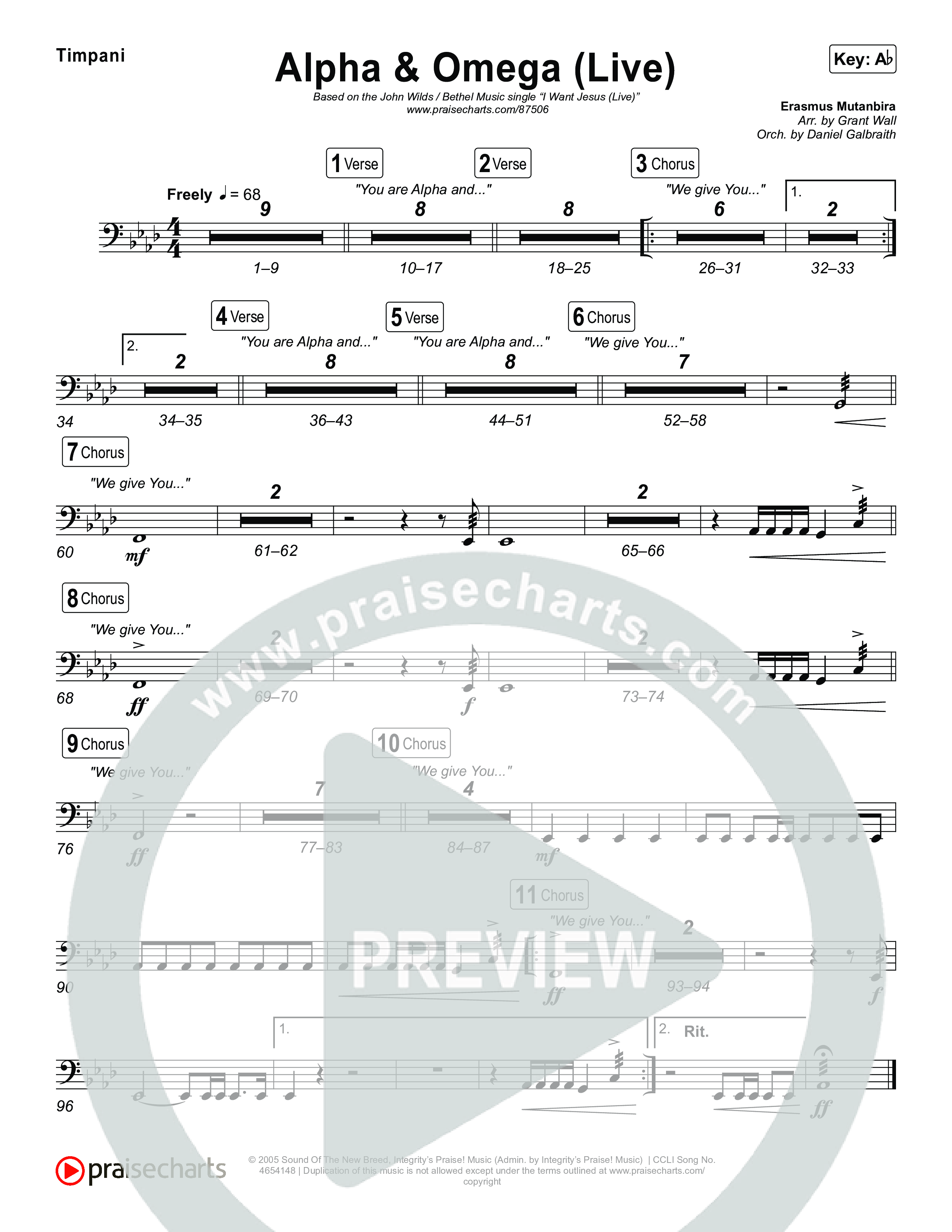 Alpha And Omega (Live) Timpani (John Wilds / Bethel Music)