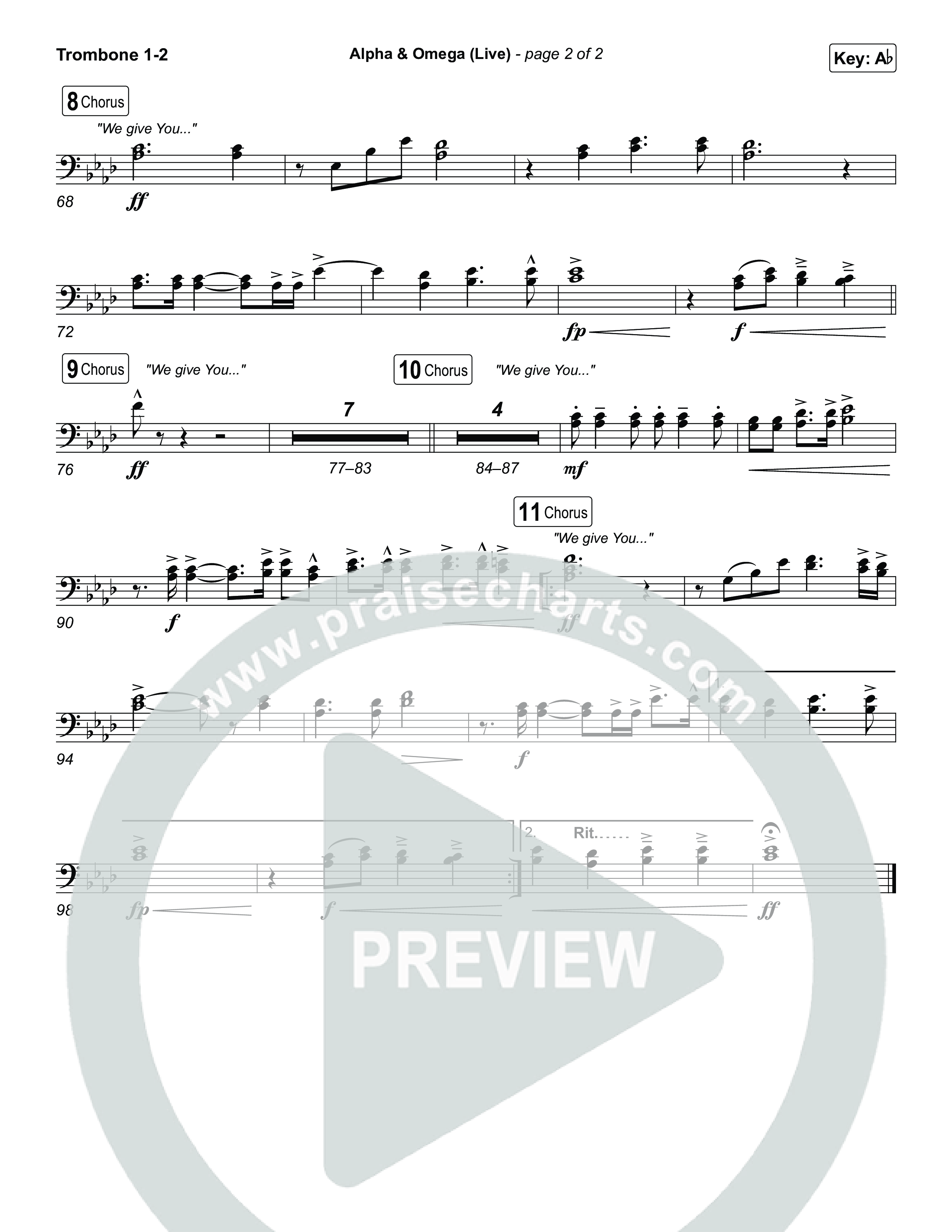 Alpha And Omega (Live) Trombone 1,2 (John Wilds / Bethel Music)