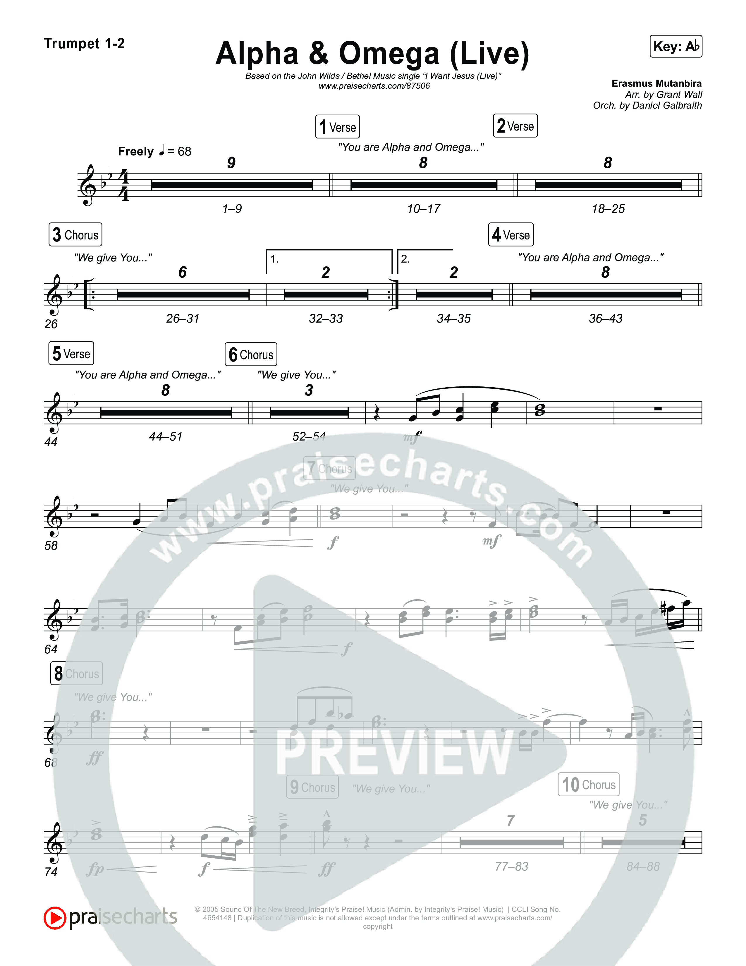 Alpha And Omega (Live) Brass Pack (John Wilds / Bethel Music)