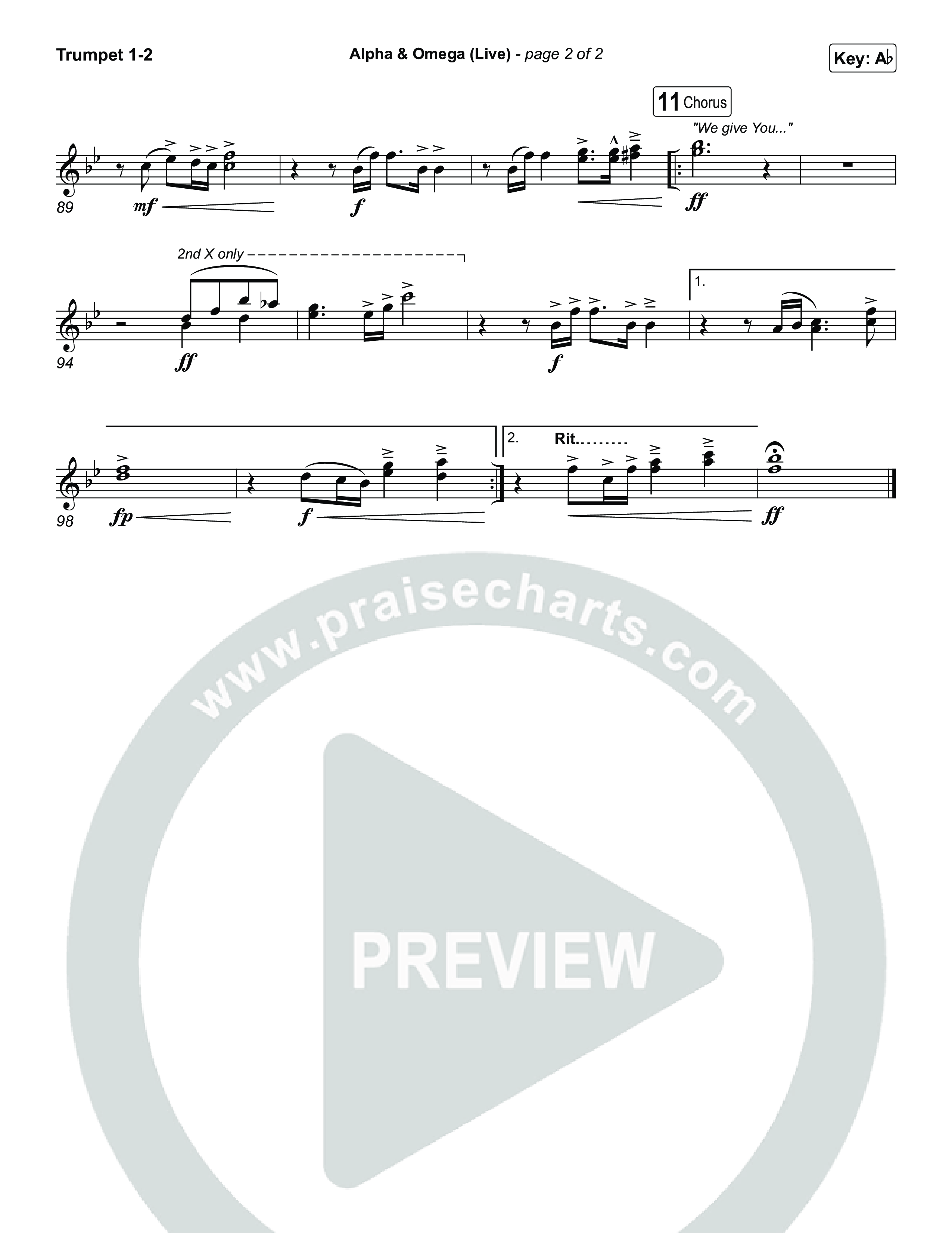 Alpha And Omega (Live) Trumpet 1,2 (John Wilds / Bethel Music)