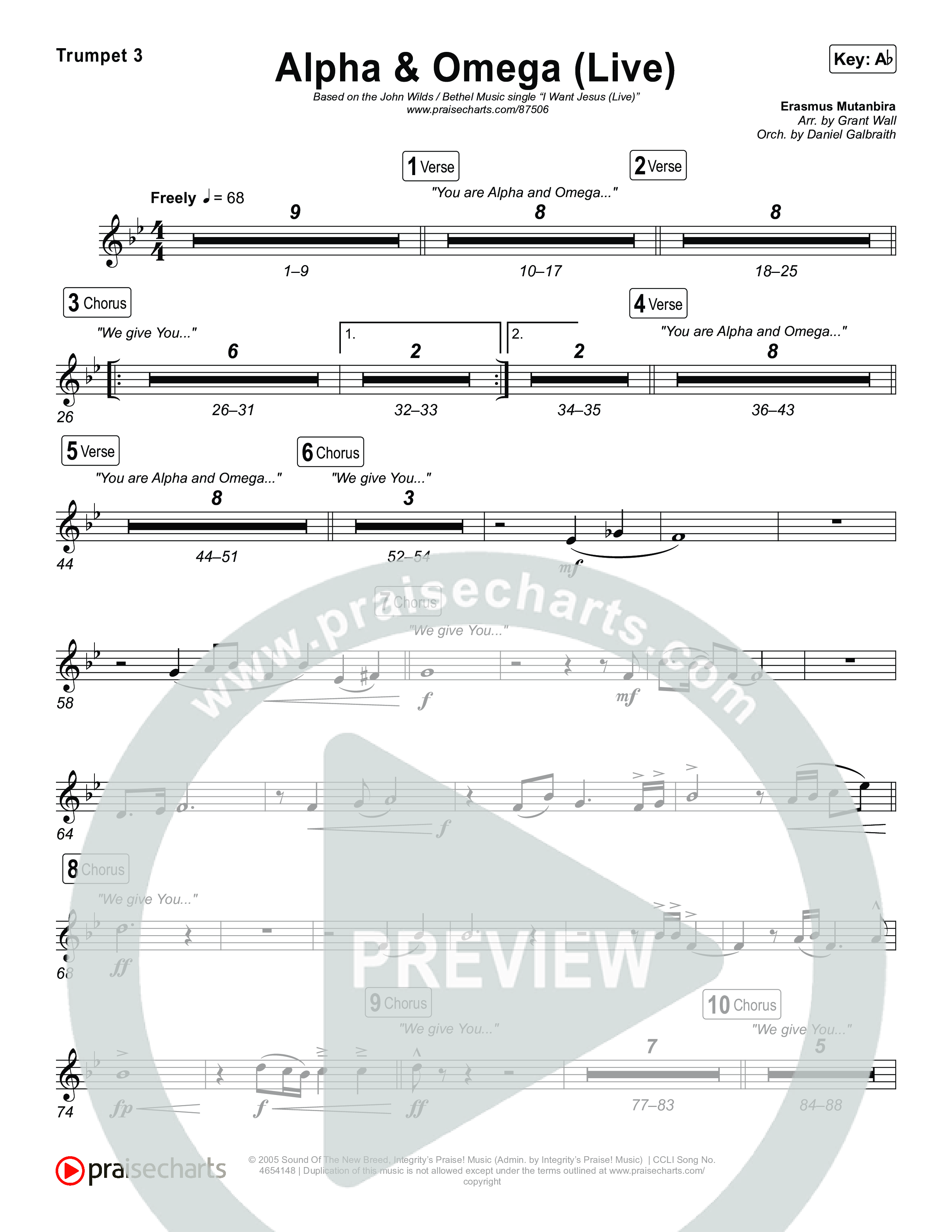 Alpha And Omega (Live) Trumpet 1,2 (John Wilds / Bethel Music)