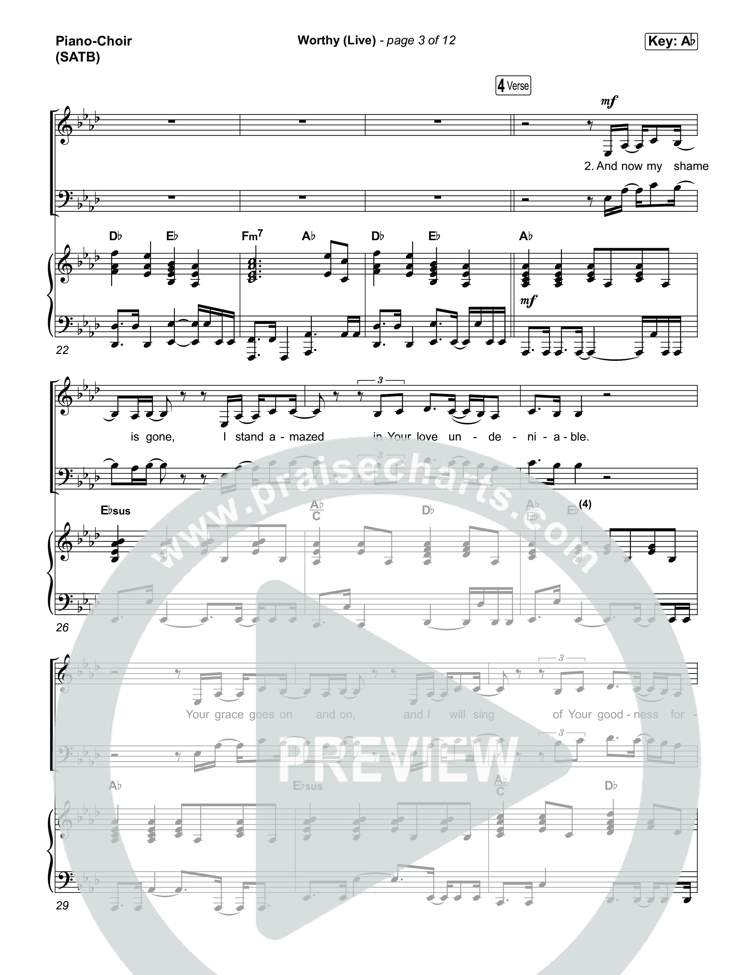 Worthy (Live) Piano/Vocal Pack (John Wilds / Bethel Music)