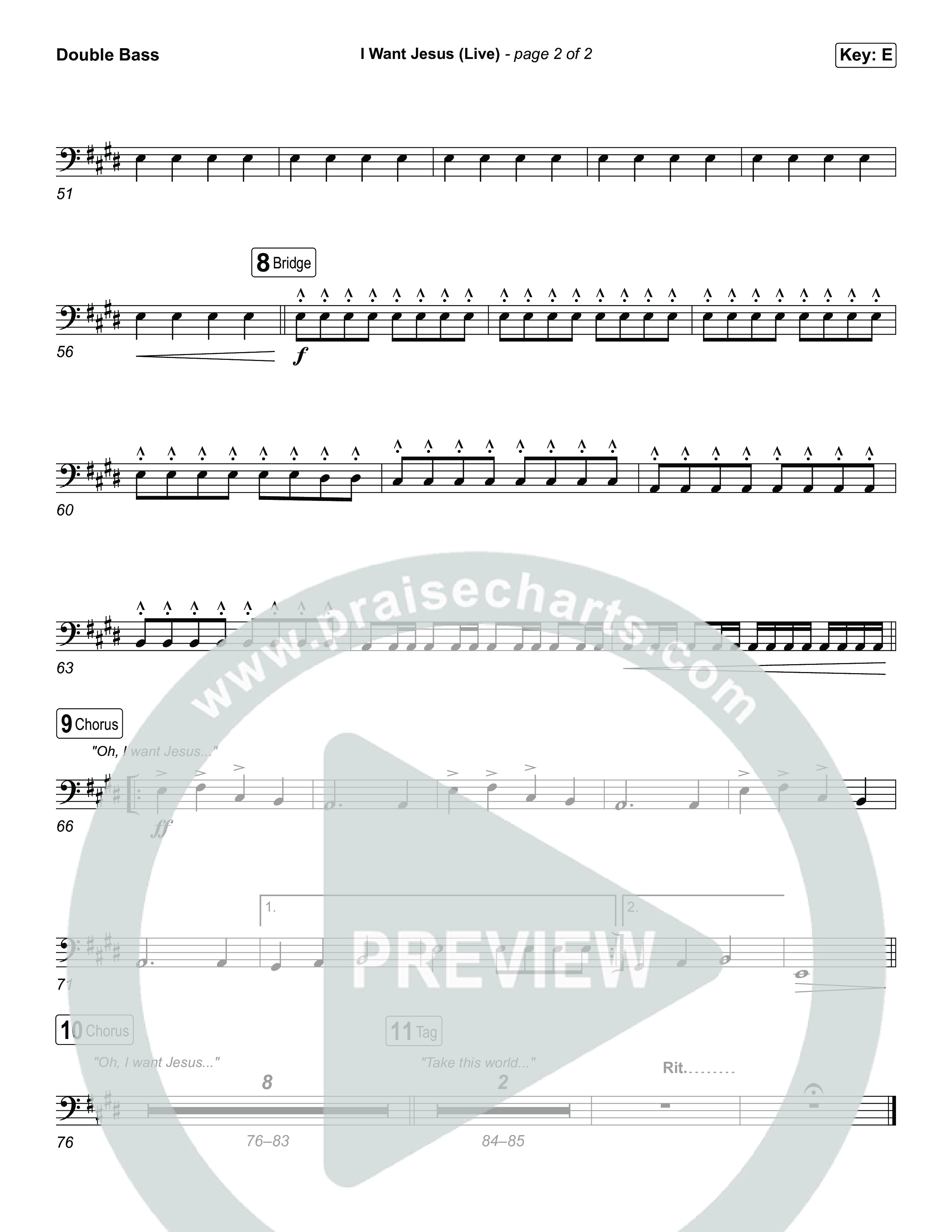 I Want Jesus (Live) String Bass (John Wilds / Bethel Music)