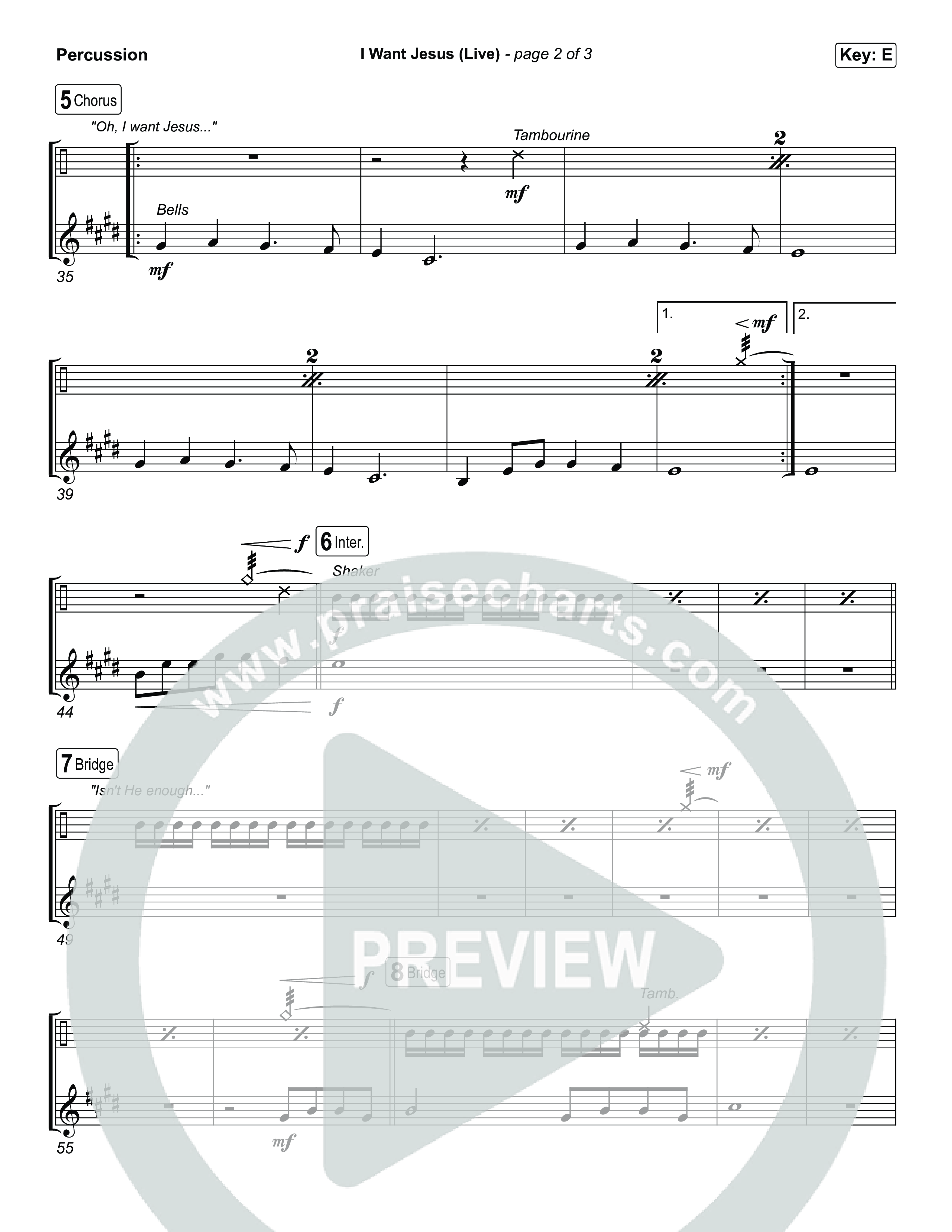 I Want Jesus (Live) Percussion (John Wilds / Bethel Music)