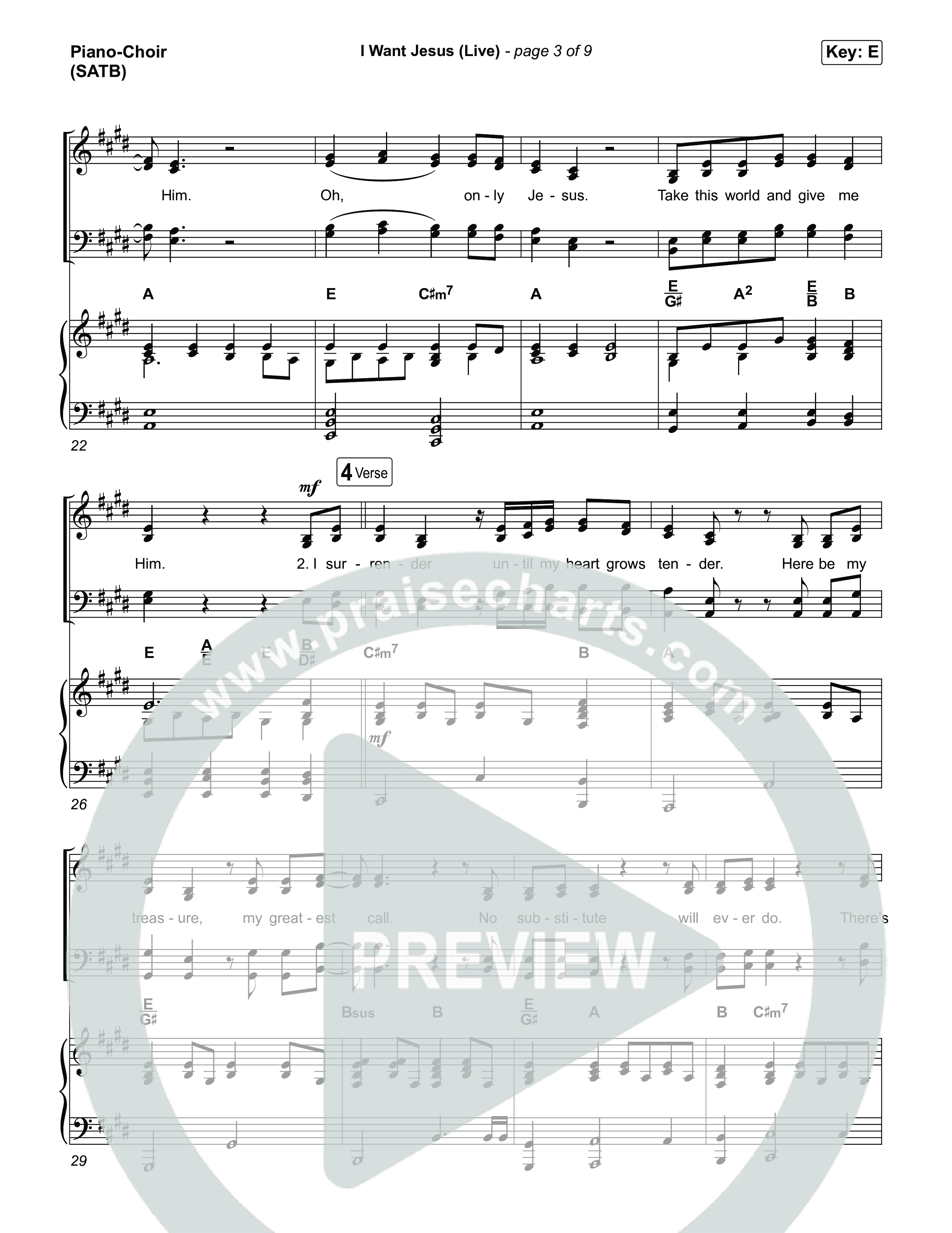 I Want Jesus (Live) Piano/Vocal Pack (John Wilds / Bethel Music)