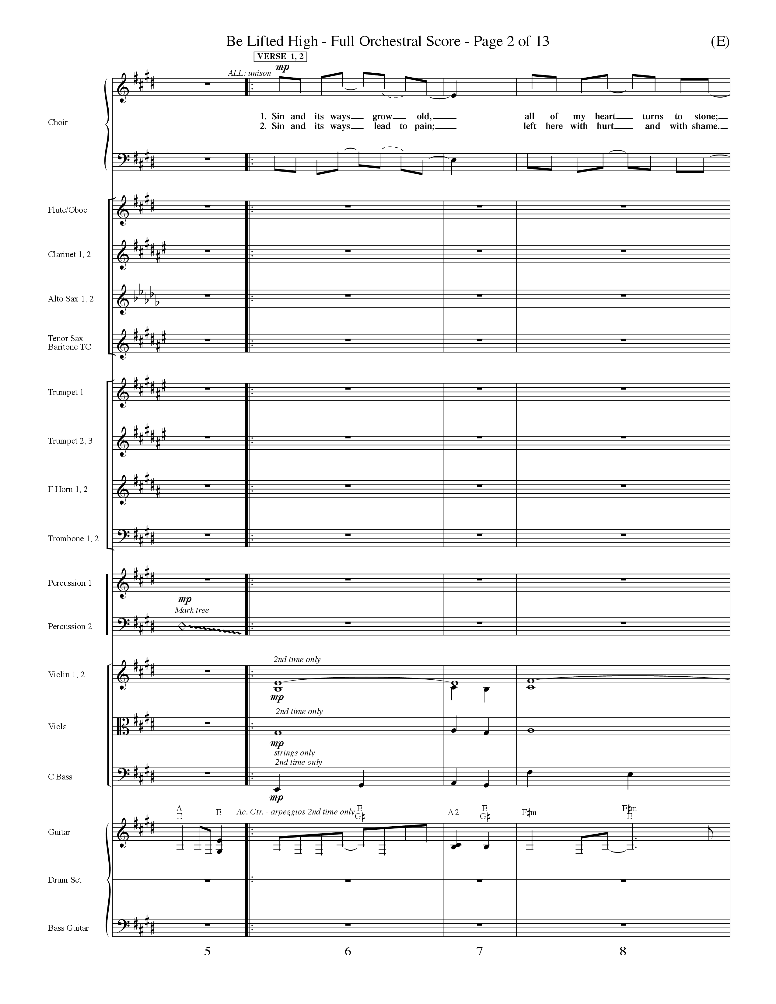 Be Lifted High (Choral Anthem SATB) Orchestration (Word Music Choral / Orch. Dave Williamson)