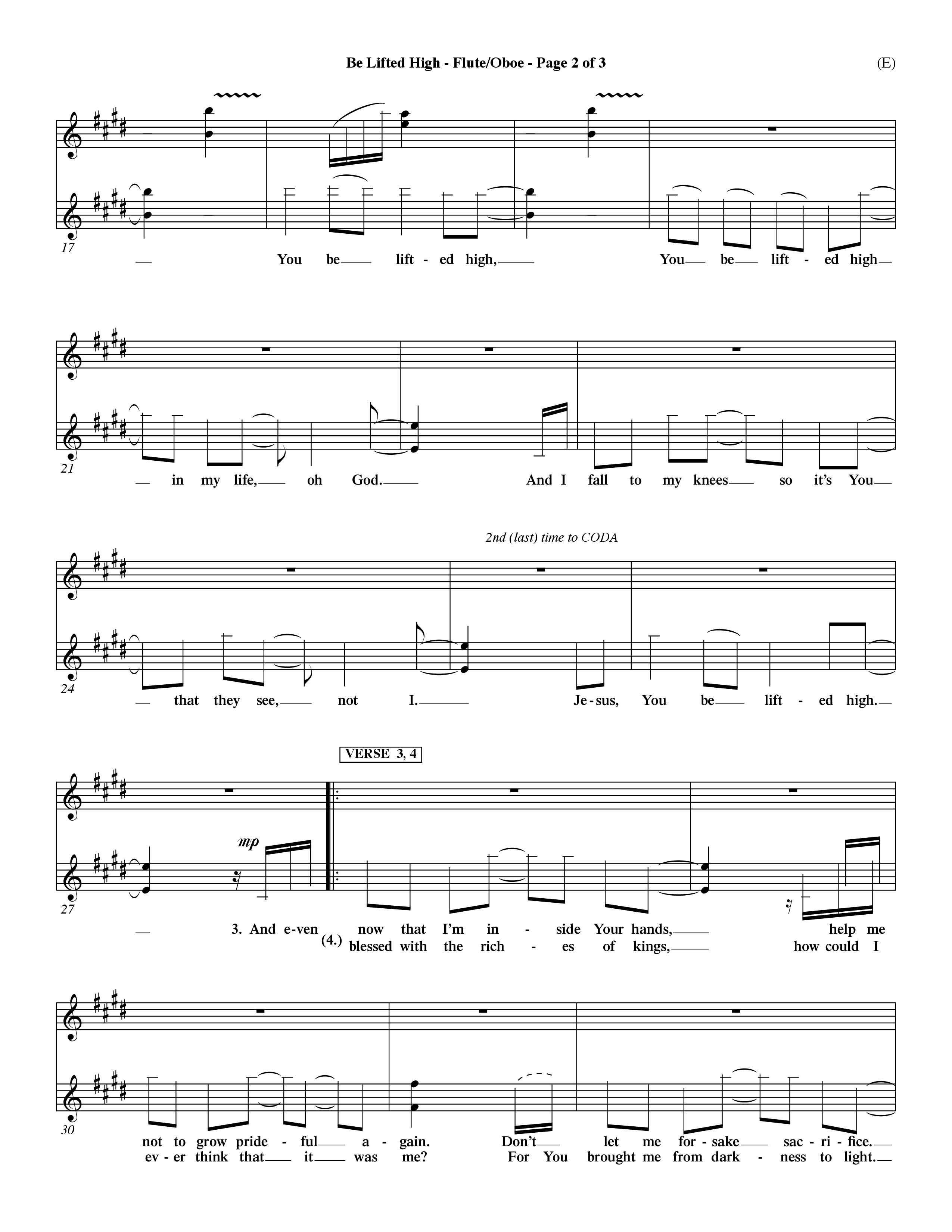 Be Lifted High (Choral Anthem SATB) Flute/Oboe (Word Music Choral / Orch. Dave Williamson)