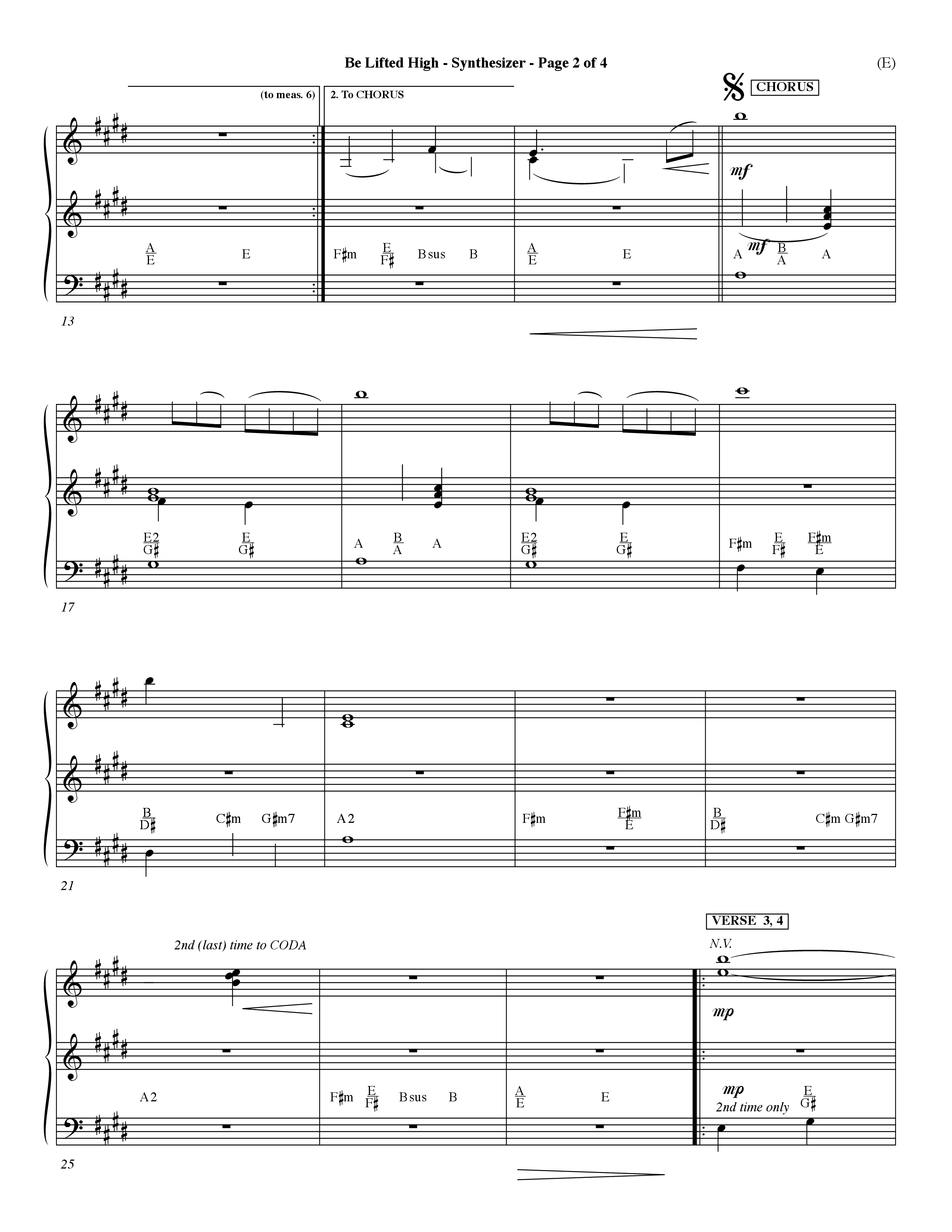 Be Lifted High (Choral Anthem SATB) Synth (Word Music Choral / Orch. Dave Williamson)