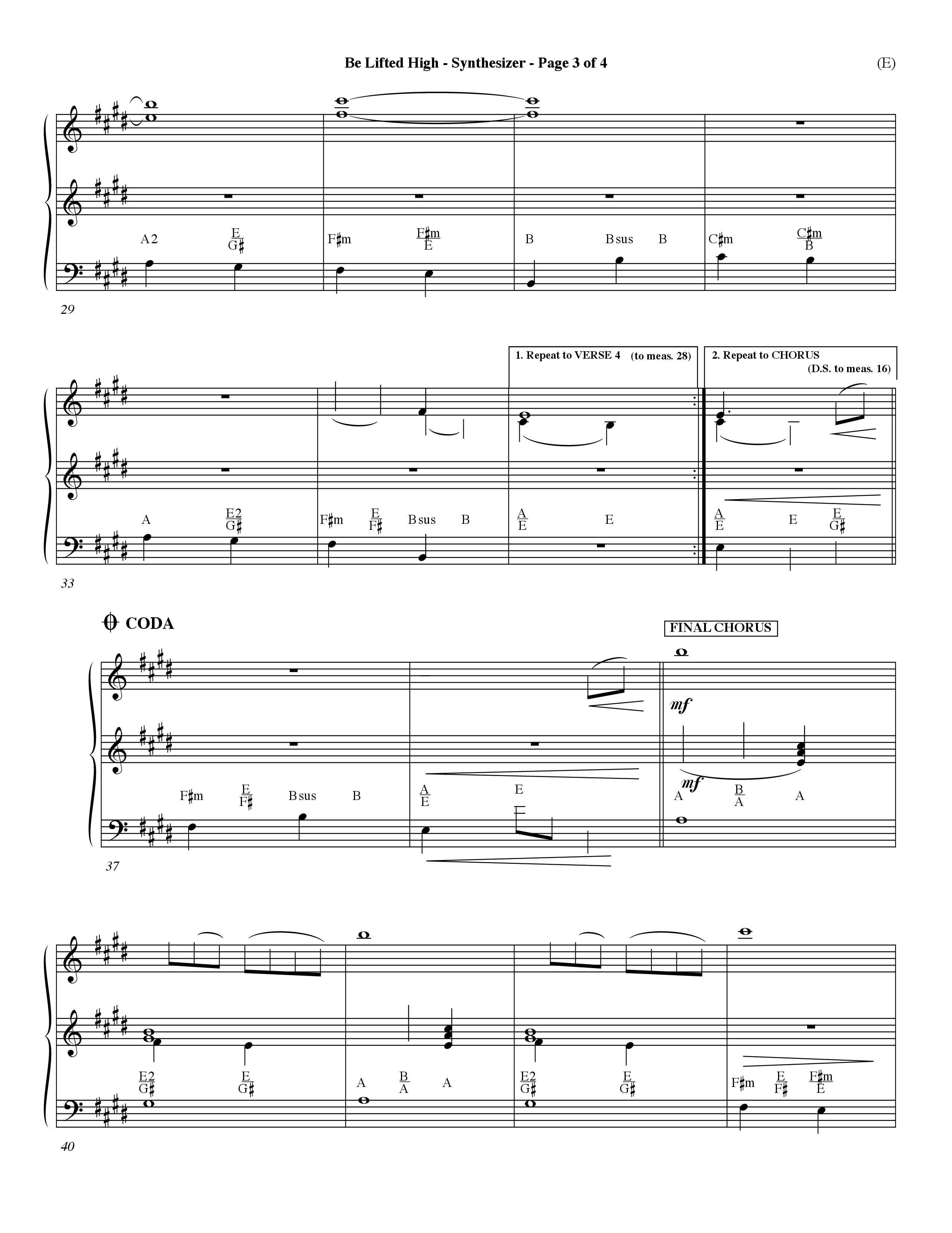 Be Lifted High (Choral Anthem SATB) Synth (Word Music Choral / Orch. Dave Williamson)