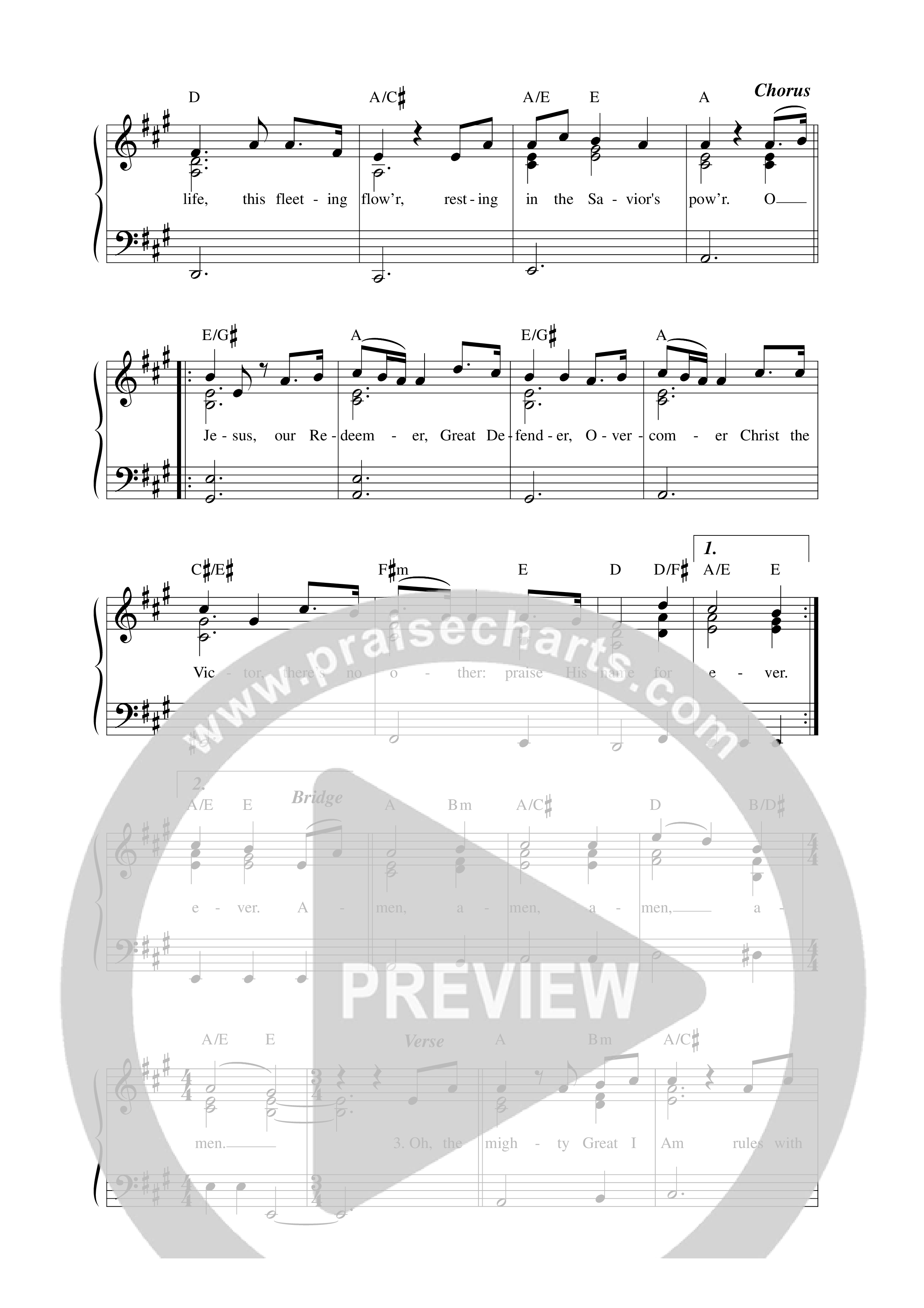 By The Savior's Power Lead Sheet Melody (Anchor Hymns / Dee Wilson / Stefan Cashwell / Ricky Vazquez)