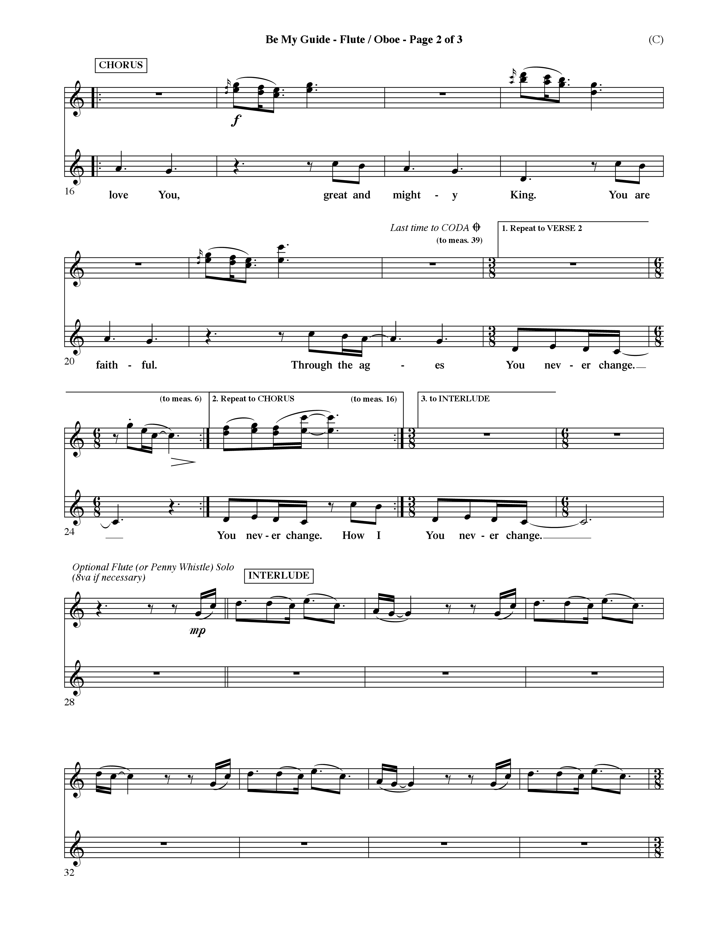 Be My Guide (Choral Anthem SATB) Flute/Oboe (Word Music Choral / Arr. David Shipps)