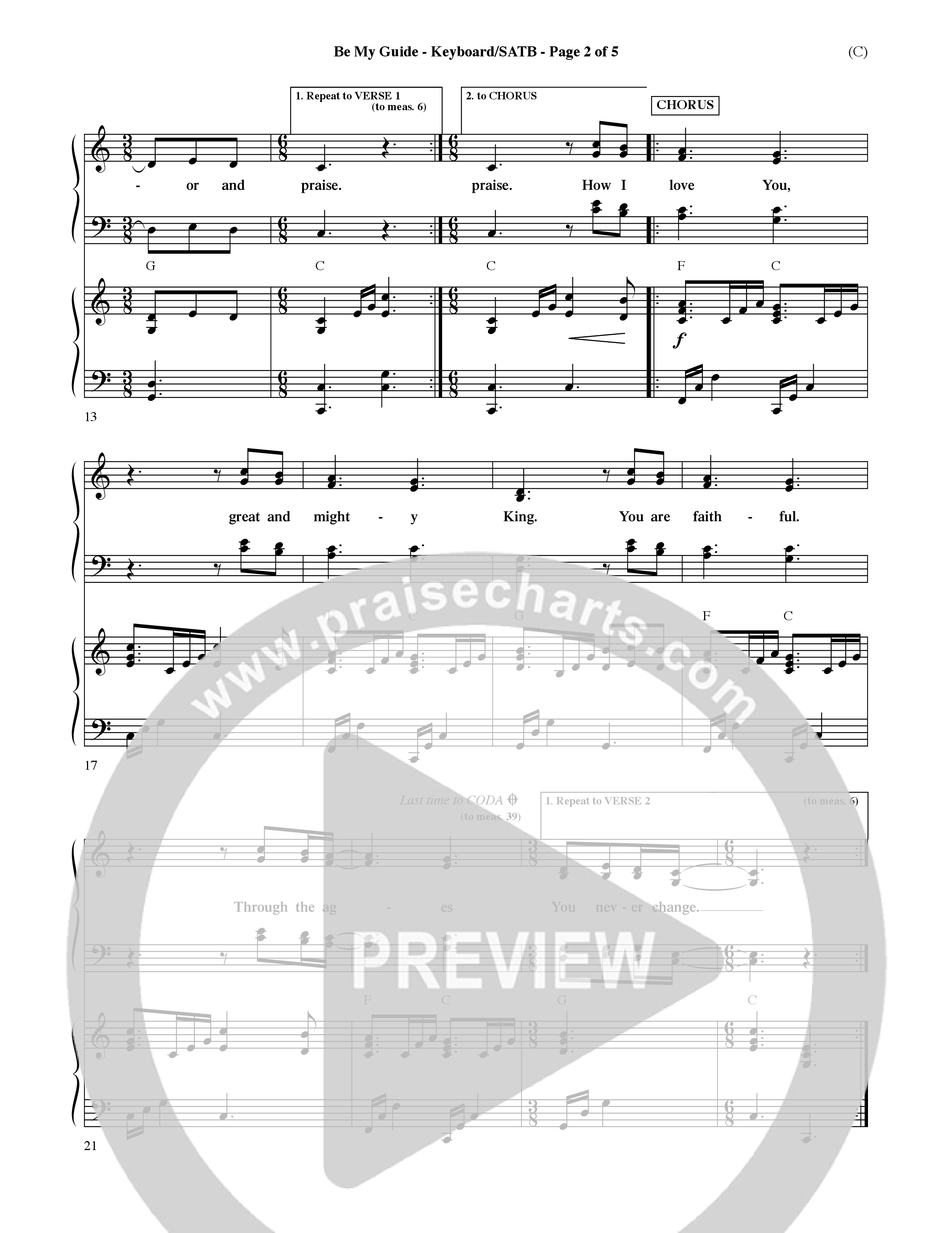 Be My Guide (Choral Anthem SATB) Keyboard/Vocal (SATB) (Word Music Choral / Arr. David Shipps)