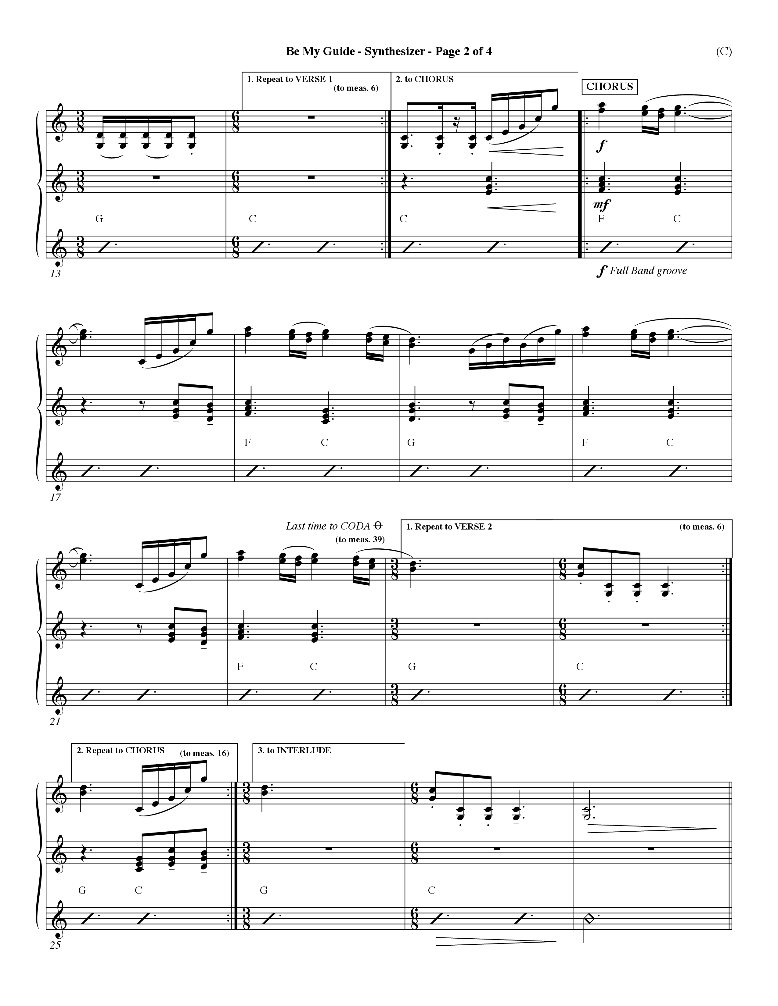 Be My Guide (Choral Anthem SATB) Synth (Word Music Choral / Arr. David Shipps)