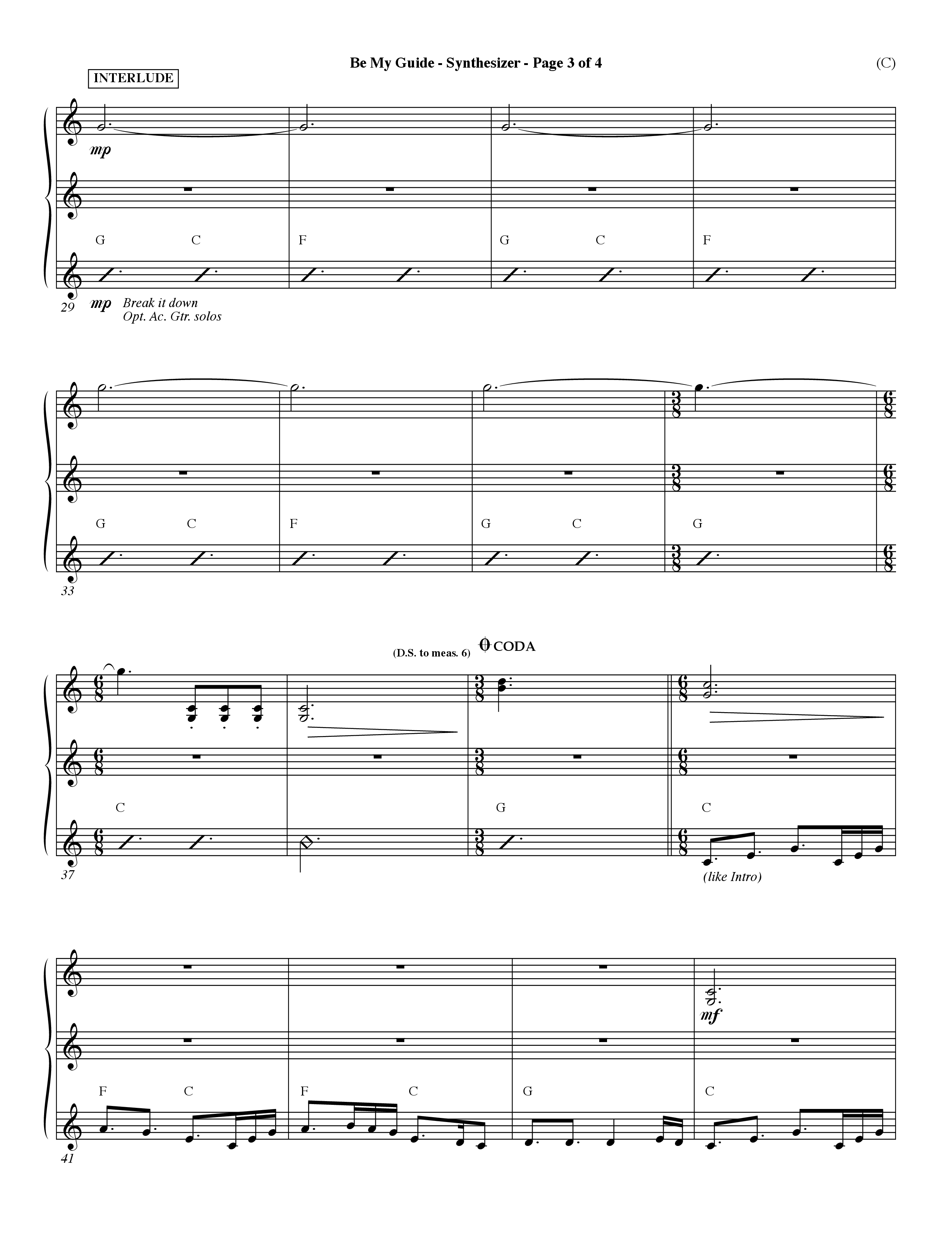Be My Guide (Choral Anthem SATB) Synth (Word Music Choral / Arr. David Shipps)