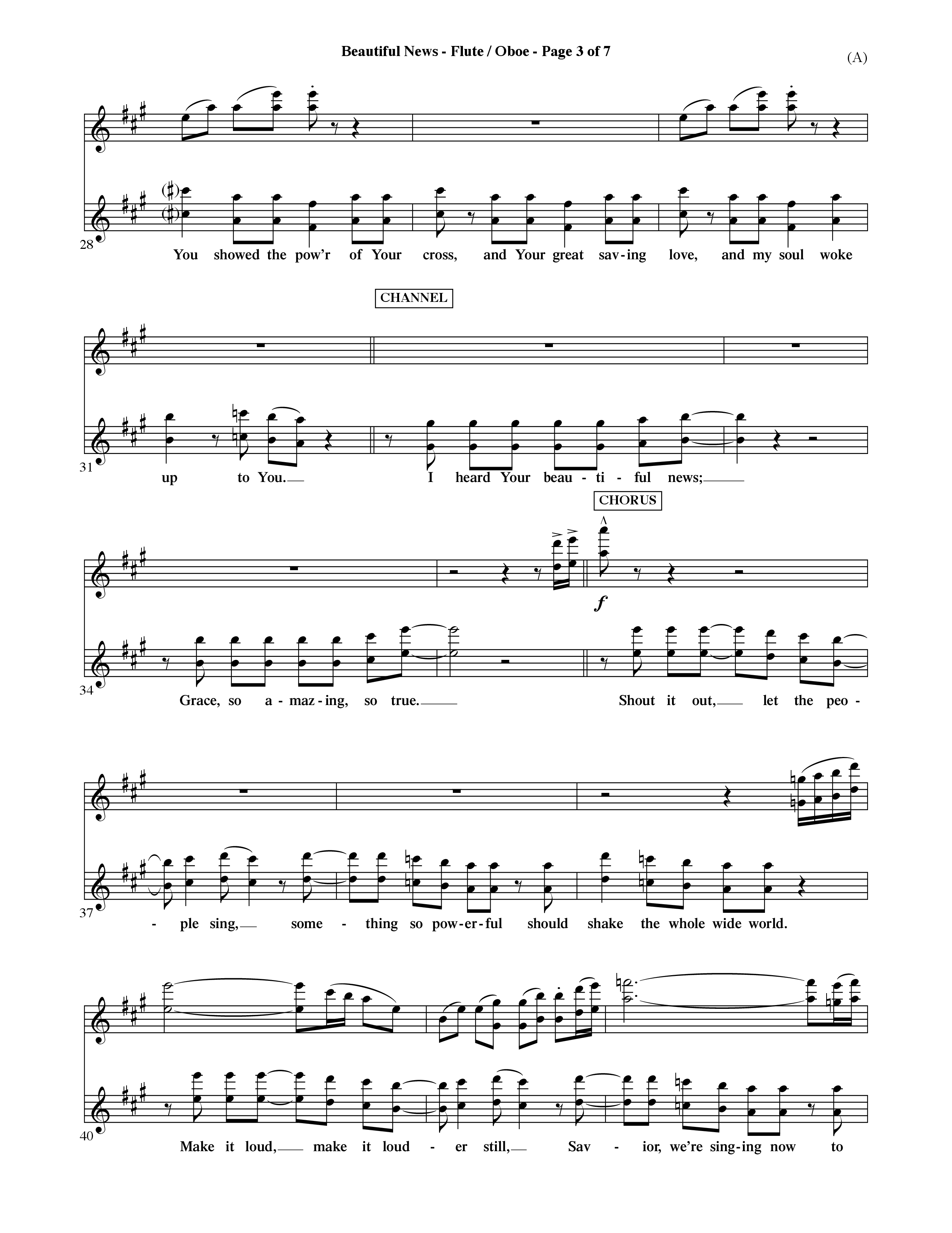Beautiful News (Choral Anthem SATB) Flute/Oboe (Word Music Choral / Orch. Ric Domenico)