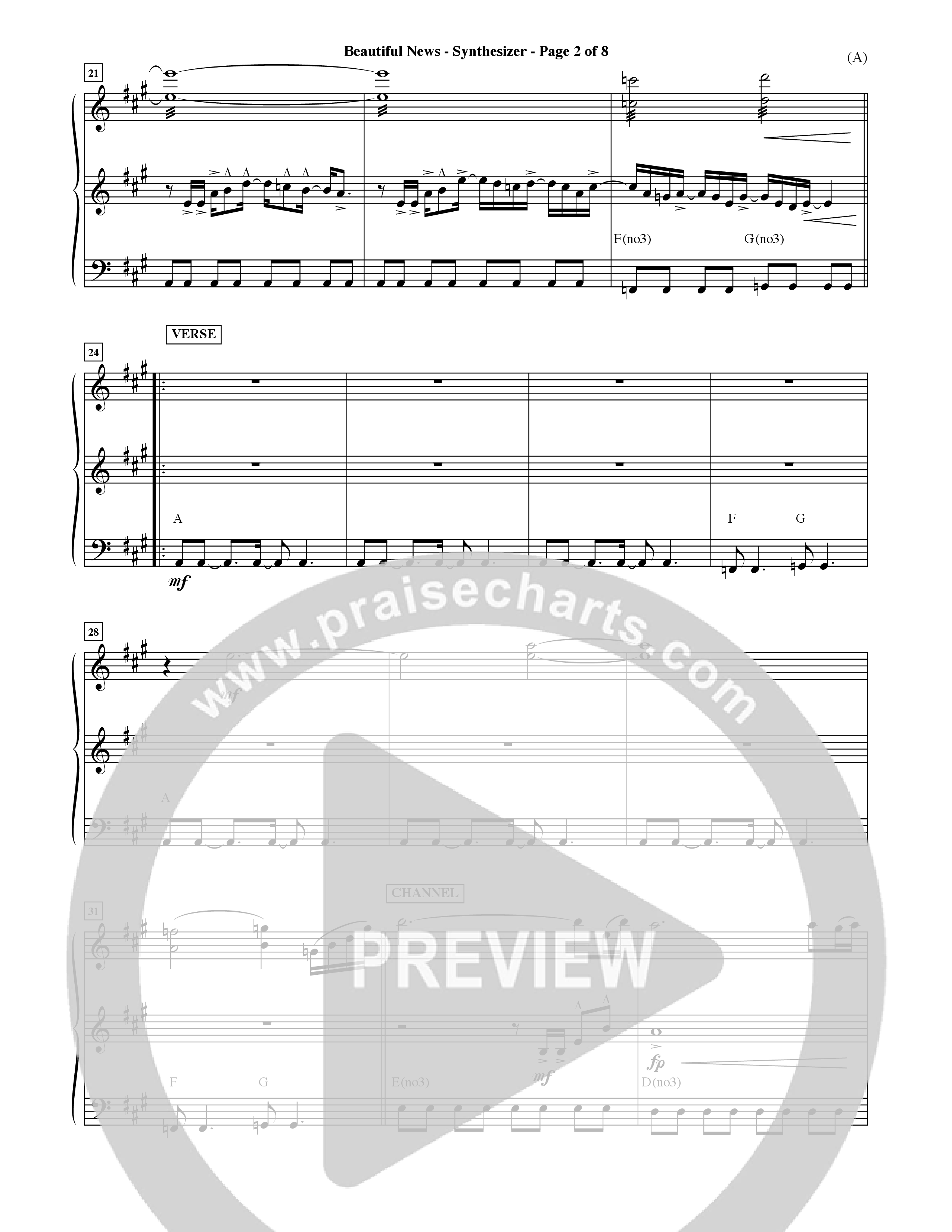 Beautiful News (Choral Anthem SATB) Synth (Word Music Choral / Orch. Ric Domenico)