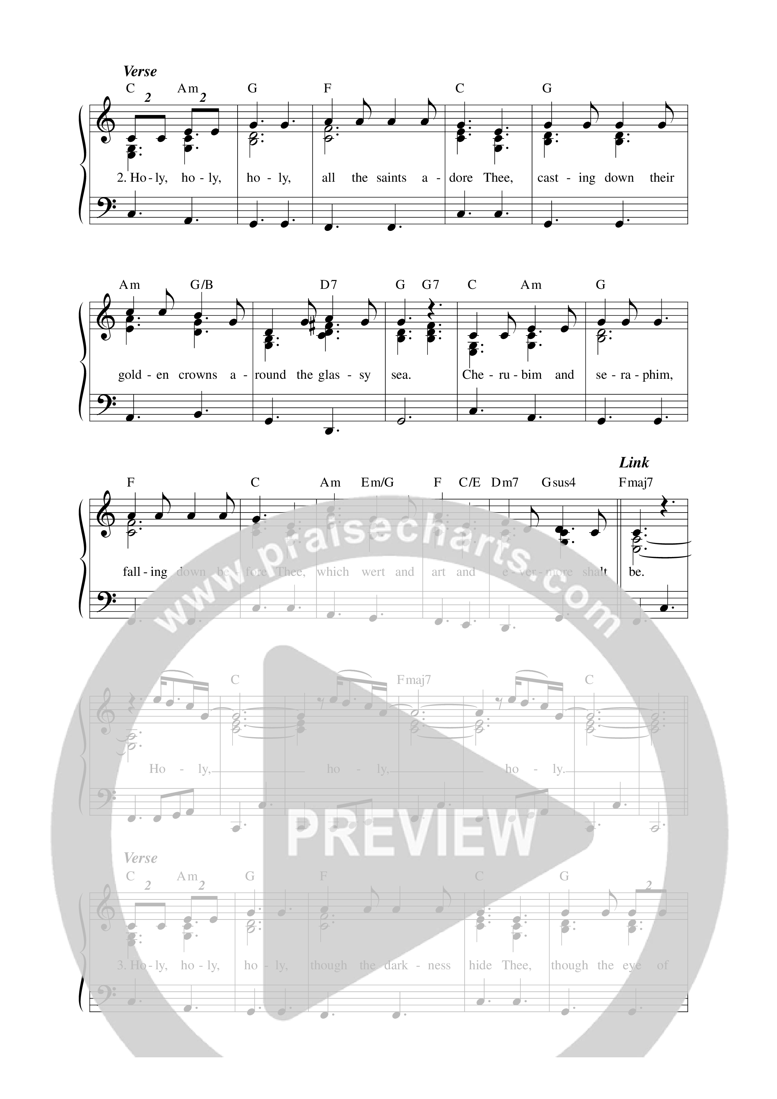 Holy, Holy, Holy Lead Sheet Melody (Anchor Hymns)