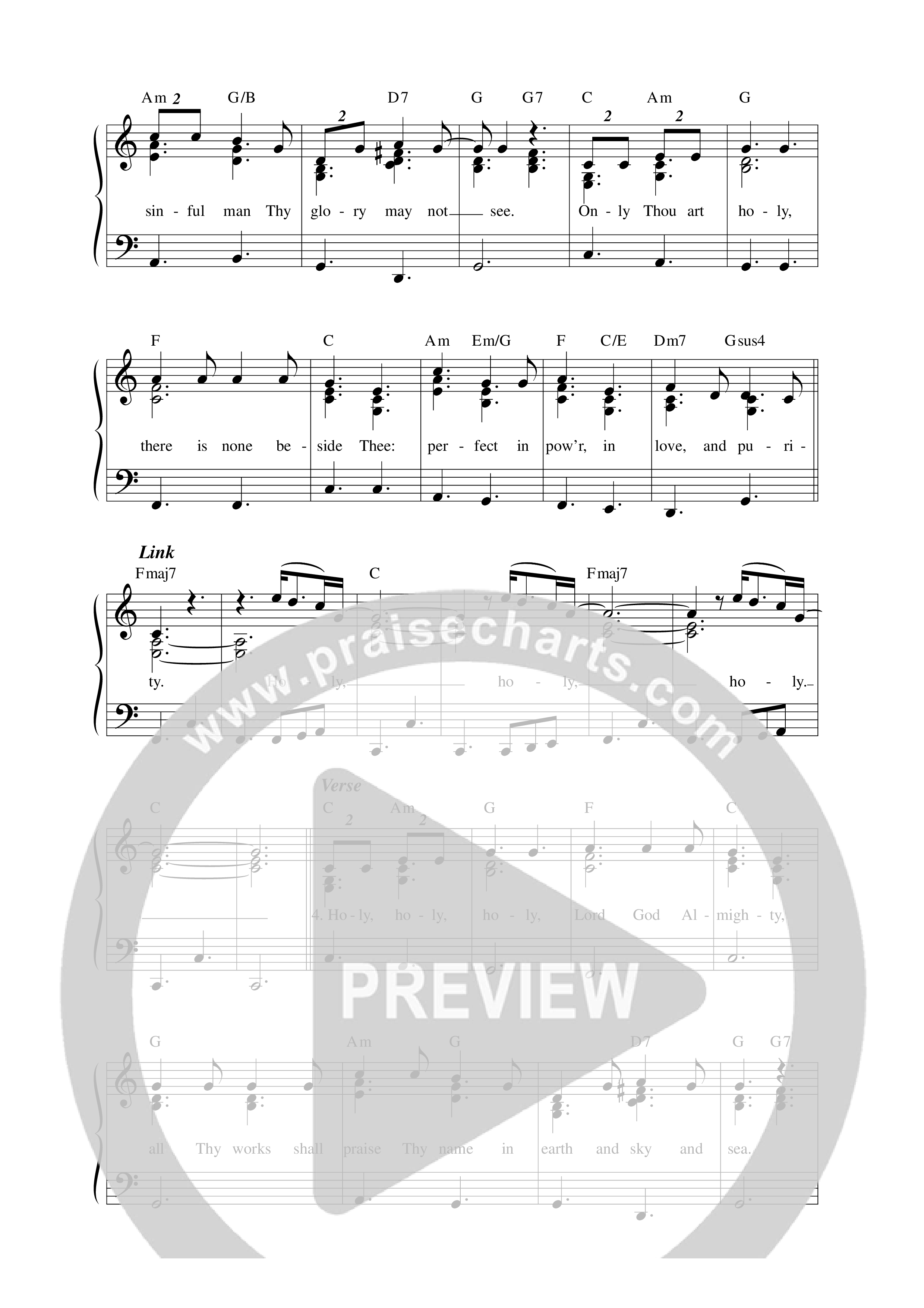 Holy, Holy, Holy Lead Sheet Melody (Anchor Hymns)