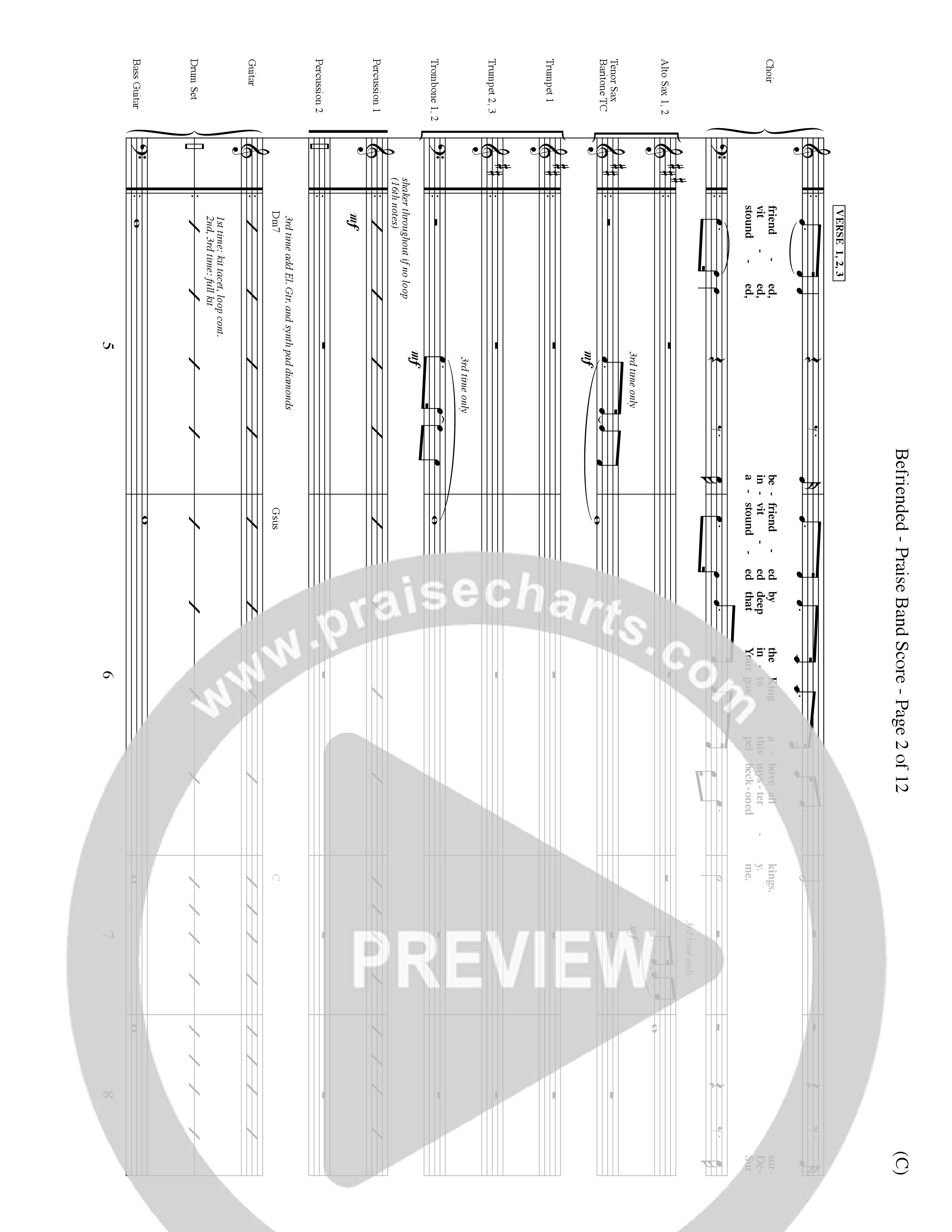 Befriended (Choral Anthem SATB) PraiseBand (incl. Brass) (Word Music Choral / Orch. Dave Williamson)