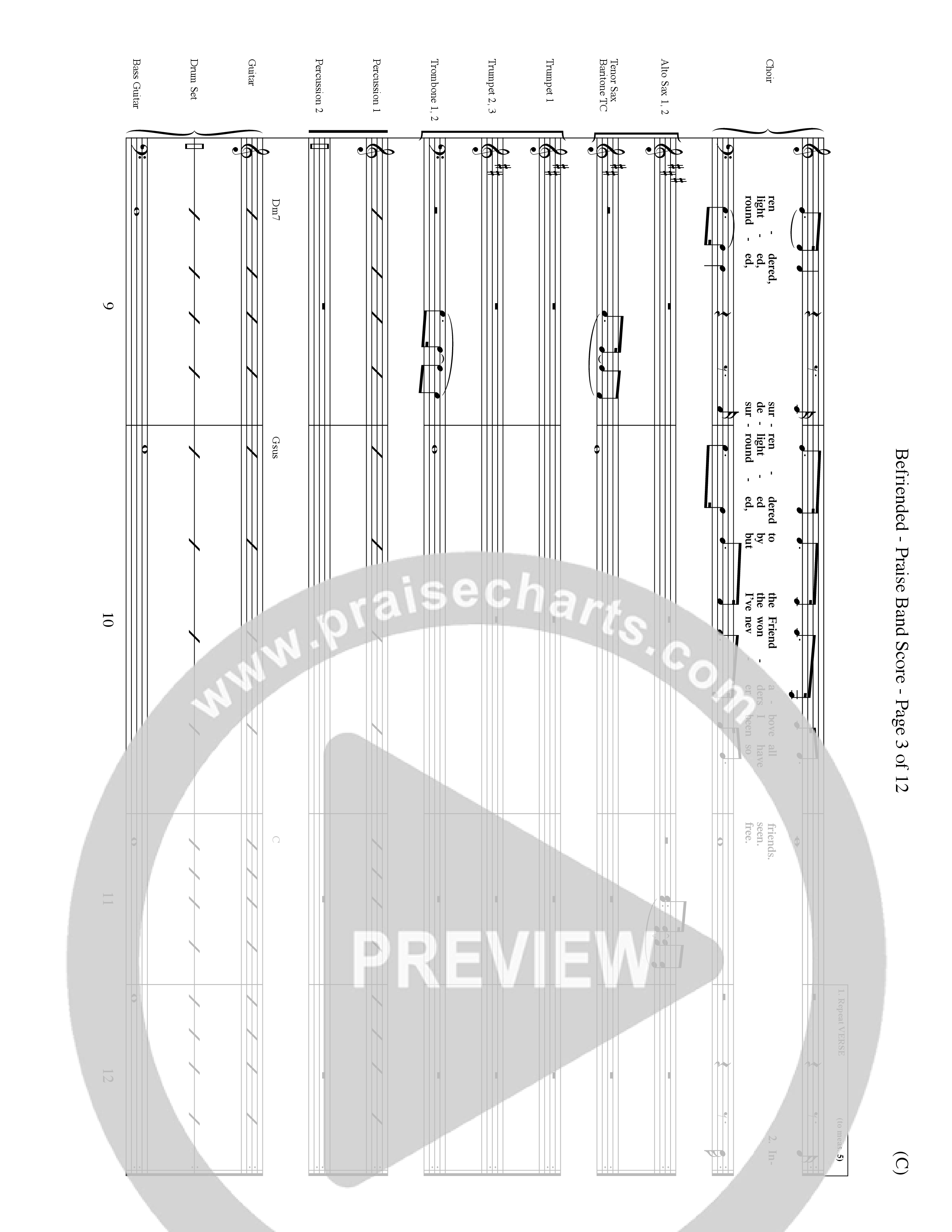 Befriended (Choral Anthem SATB) PraiseBand (incl. Brass) (Word Music Choral / Orch. Dave Williamson)