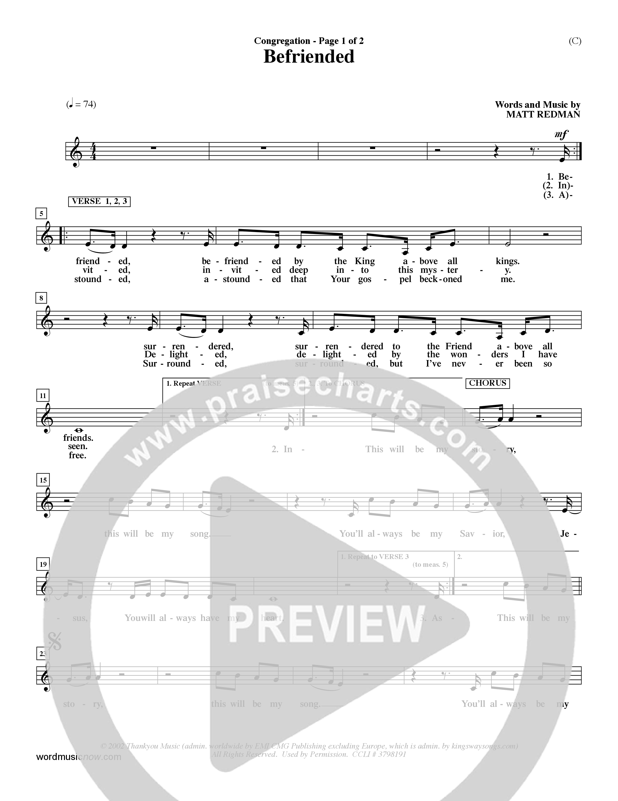 Befriended (Choral Anthem SATB) Rhythm Pack (Word Music Choral / Orch. Dave Williamson)