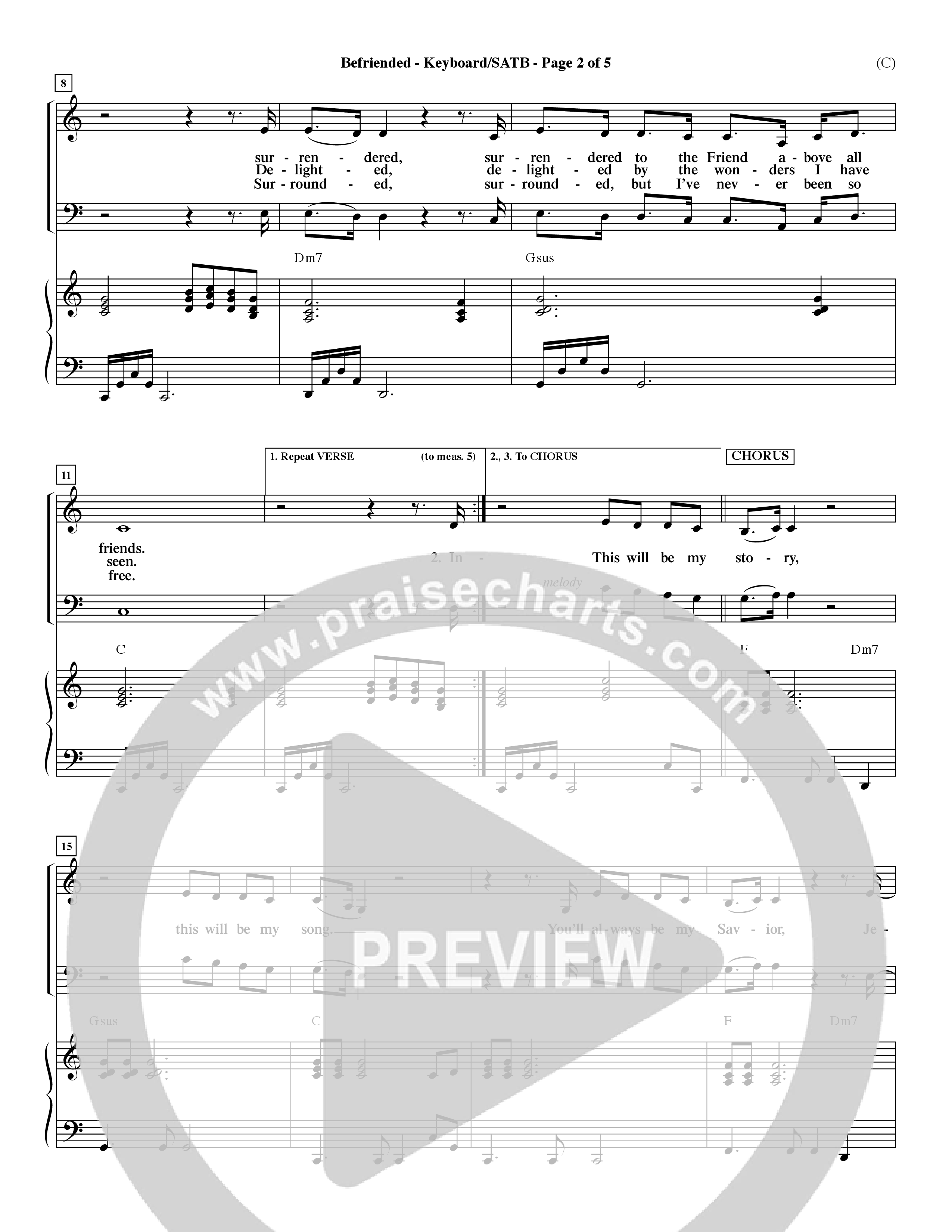 Befriended (Choral Anthem SATB) Keyboard/Vocal (SATB) (Word Music Choral / Orch. Dave Williamson)