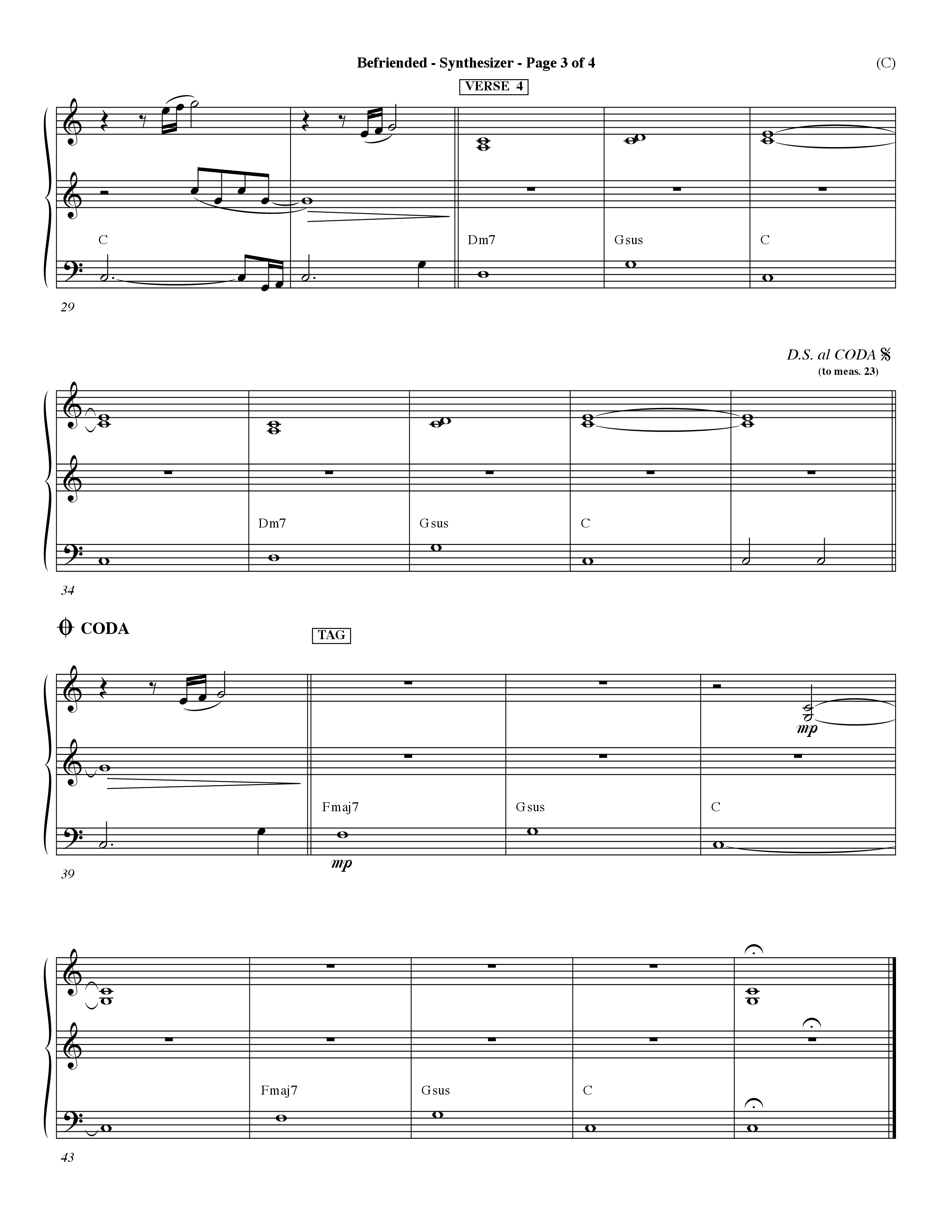 Befriended (Choral Anthem SATB) Synth (Word Music Choral / Orch. Dave Williamson)