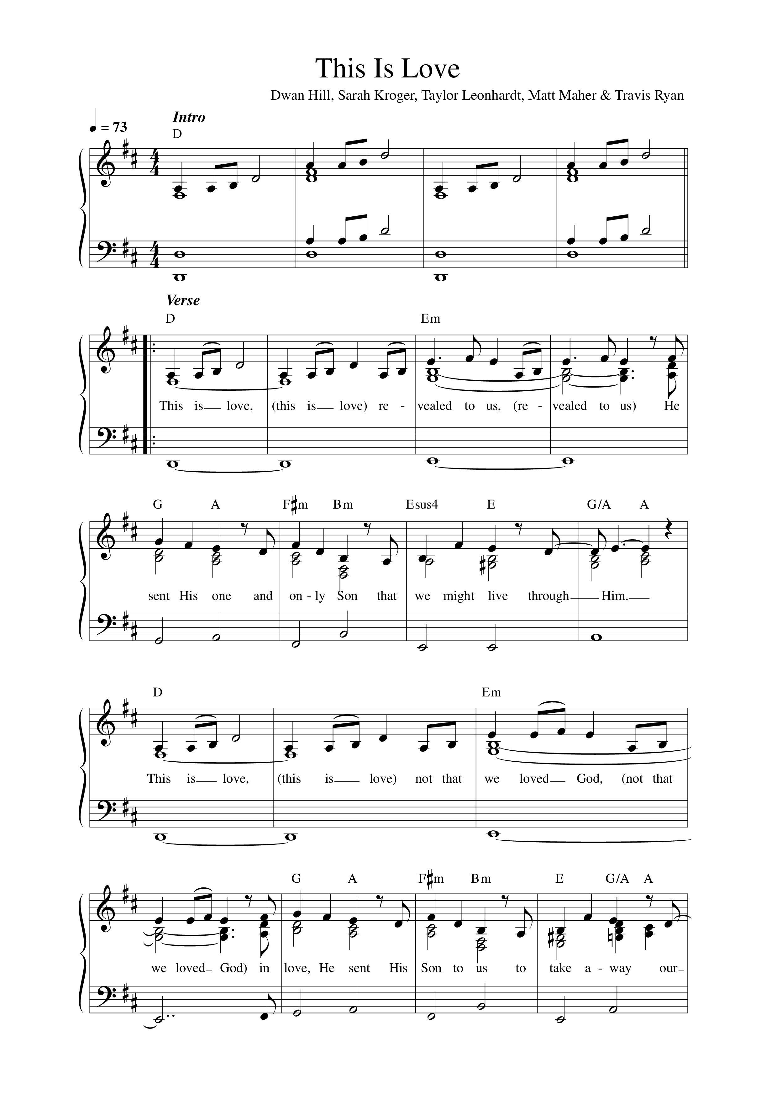 This Is Love Lead Sheet Melody (Anchor Hymns)