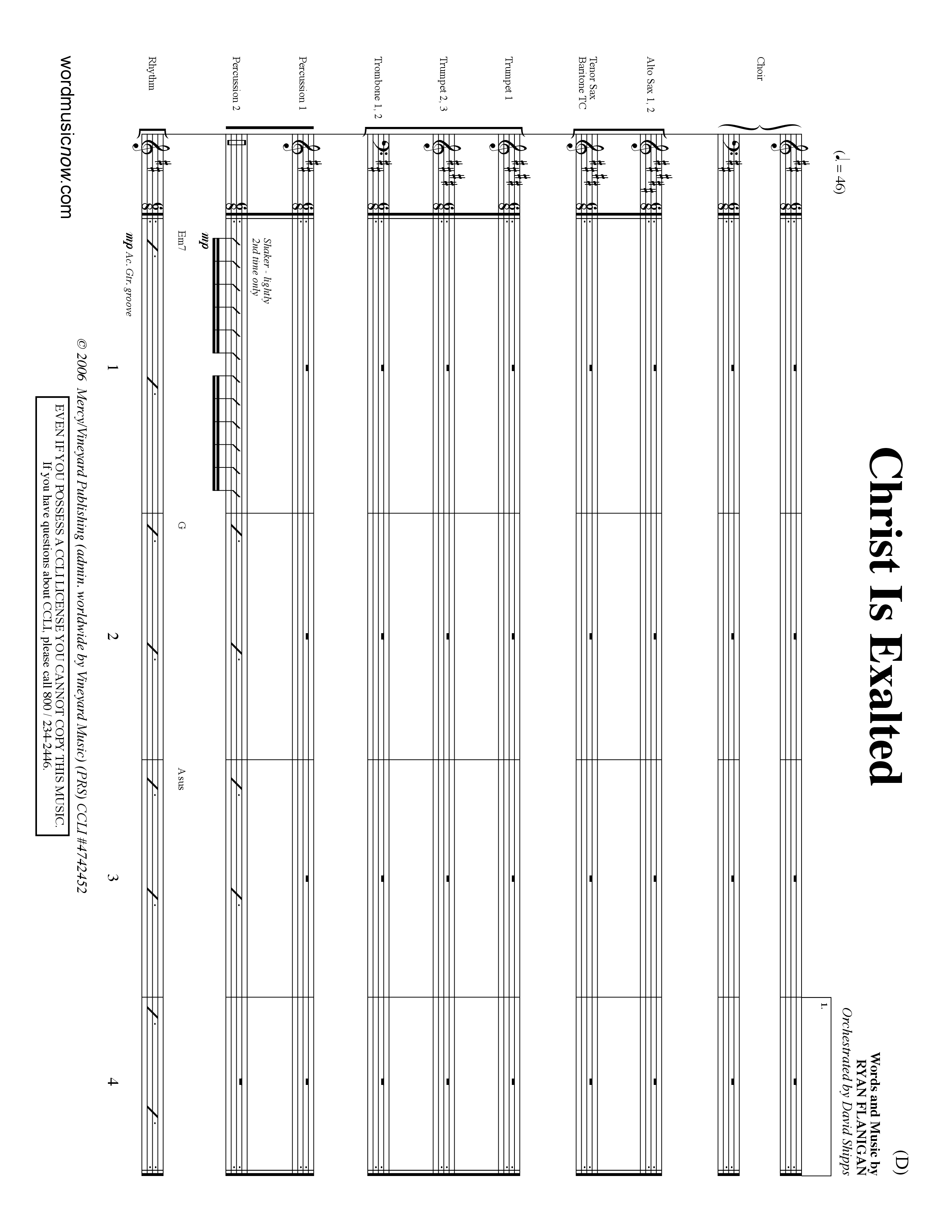 Christ Is Exalted (Choral Anthem SATB) Conductor's Score (Word Music Choral / Orch. David Shipps)