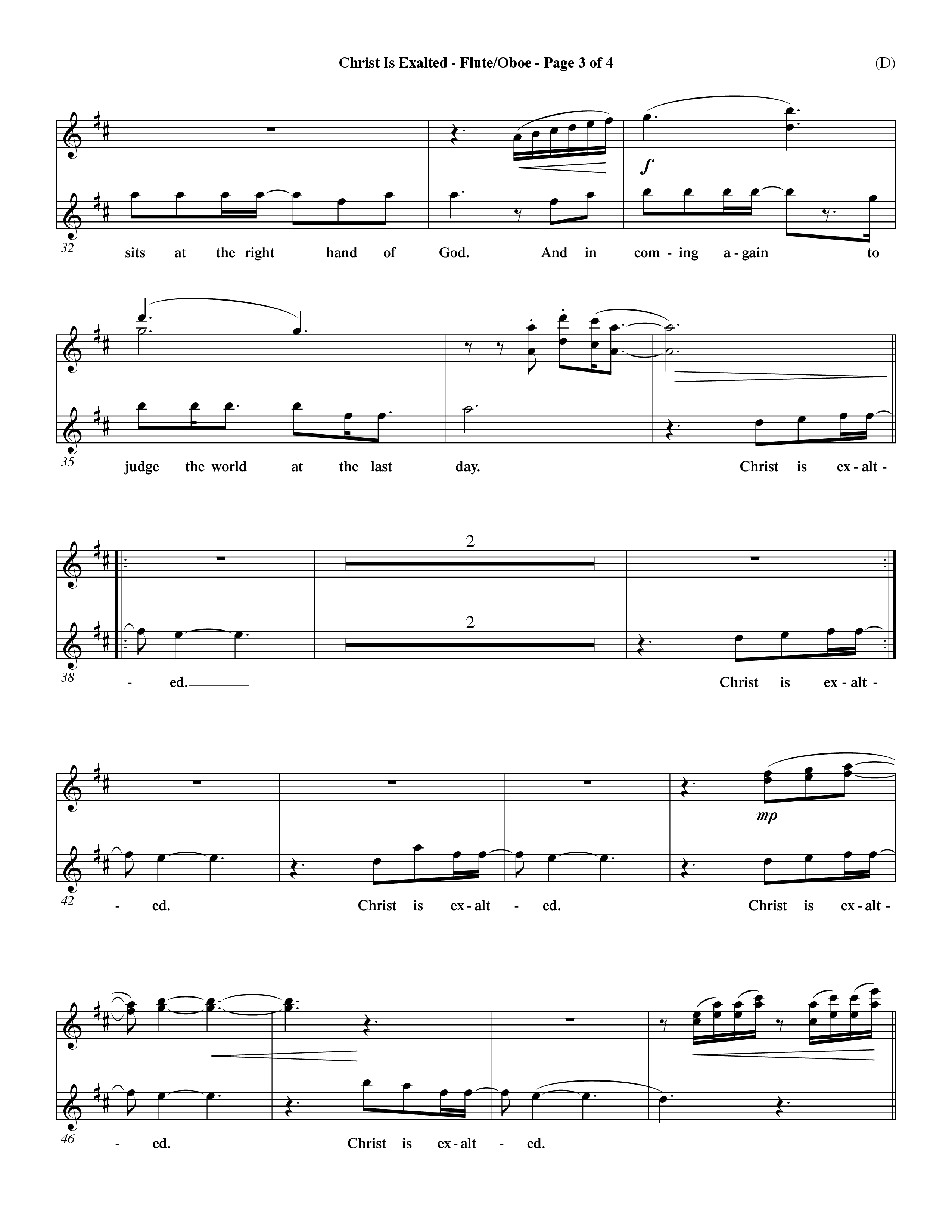 Christ Is Exalted (Choral Anthem SATB) Flute/Oboe (Word Music Choral / Orch. David Shipps)