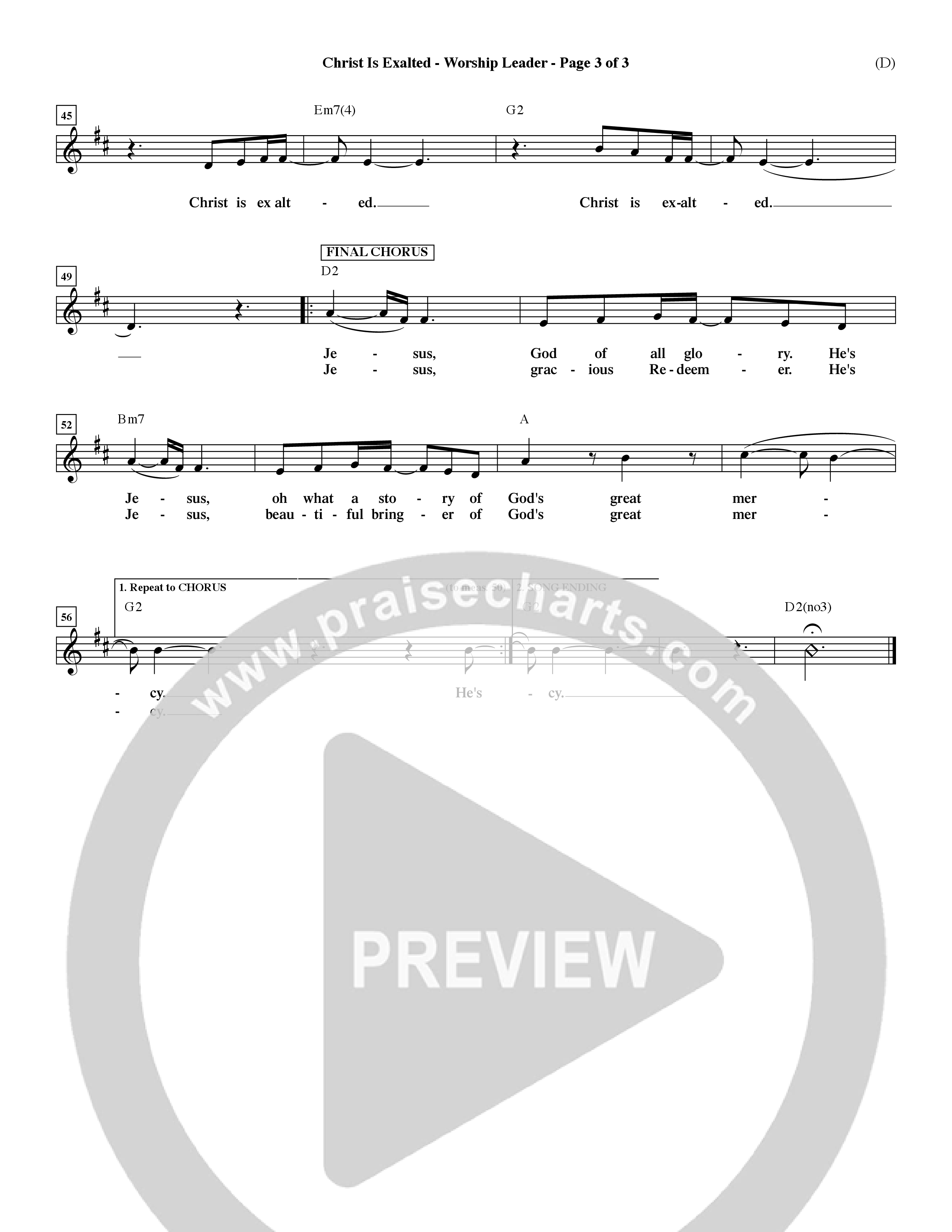 Christ Is Exalted (Choral Anthem SATB) Rhythm Pack (Word Music Choral / Orch. David Shipps)