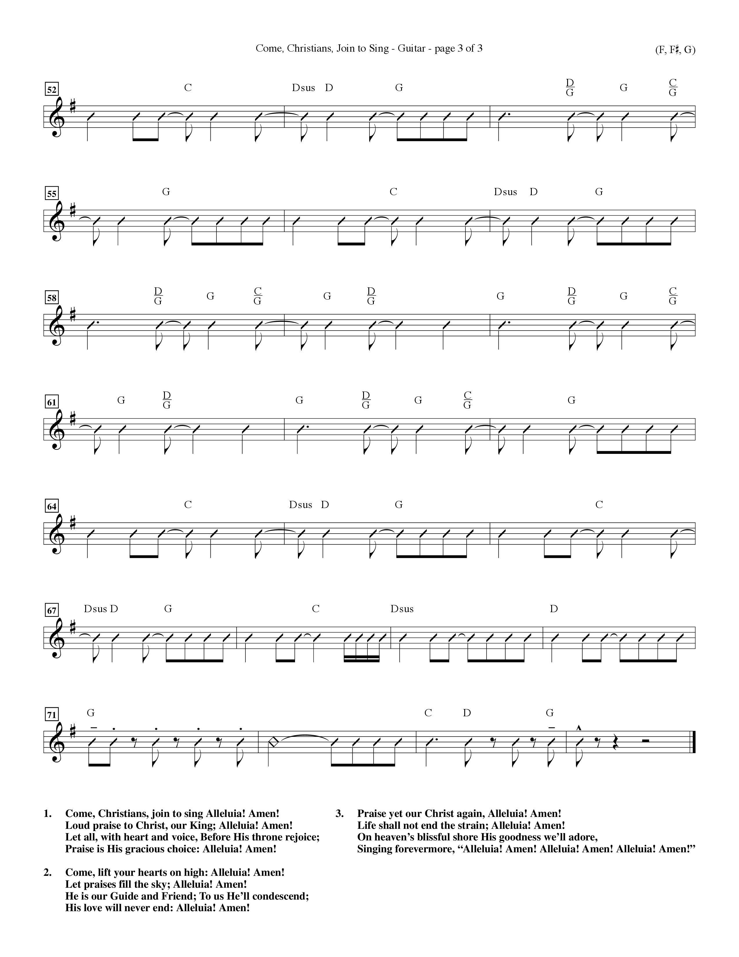 Come Christians Join To Sing Acoustic Guitar (Word Music Choral / Arr. John Coates / Orch. Dave Williamson / Orch. Keith Christopher)