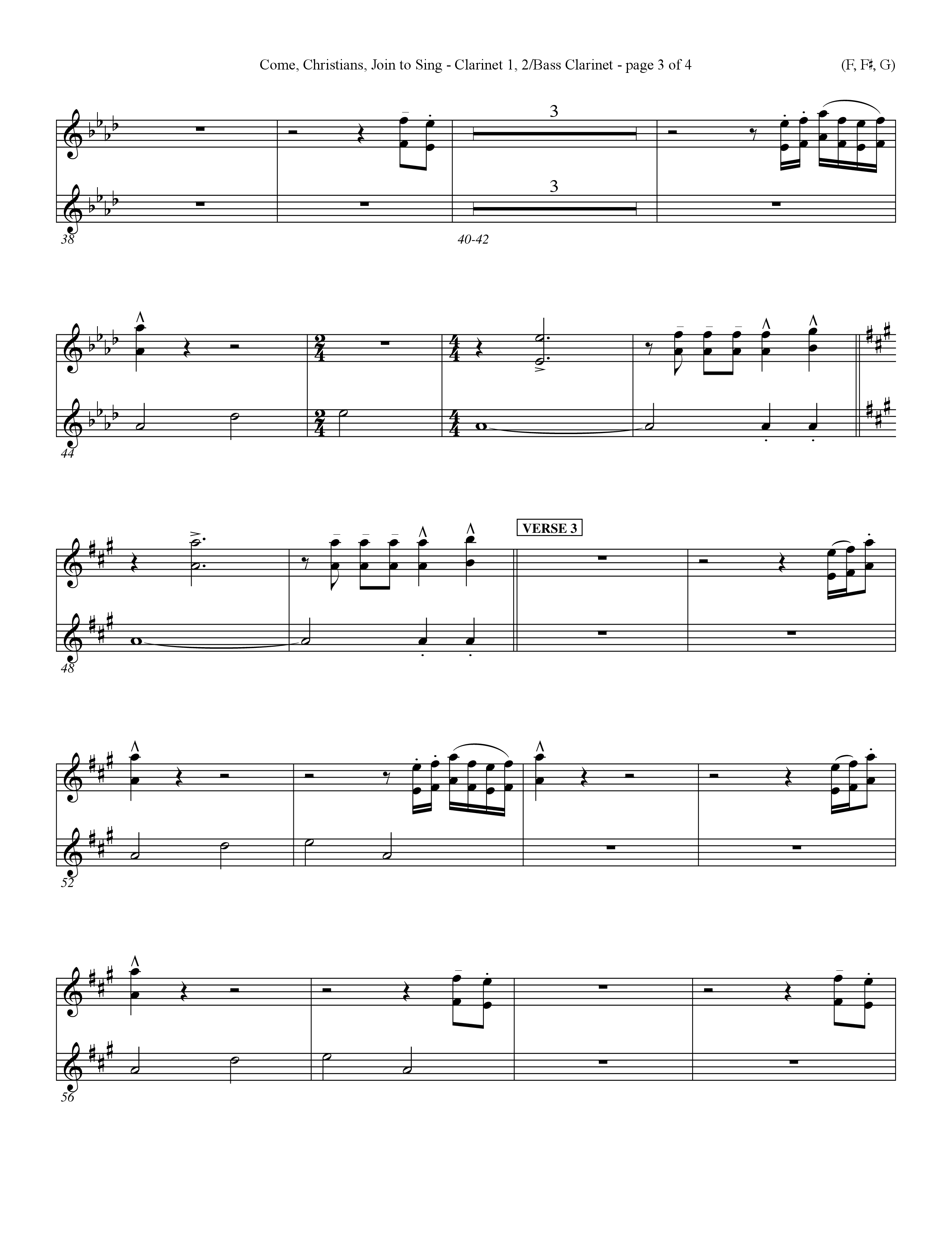 Come Christians Join To Sing Clarinet 1/2, Bass Clarinet (Word Music Choral / Arr. John Coates / Orch. Dave Williamson / Orch. Keith Christopher)