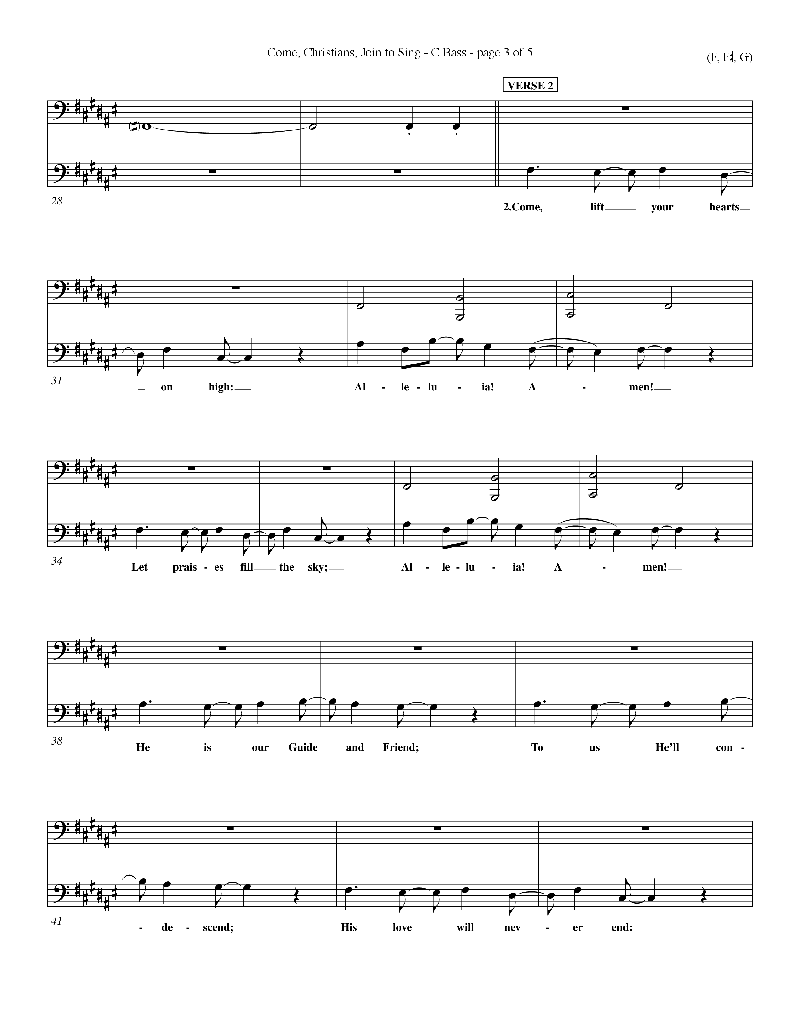 Come Christians Join To Sing Contrabass (Word Music Choral / Arr. John Coates / Orch. Dave Williamson / Orch. Keith Christopher)