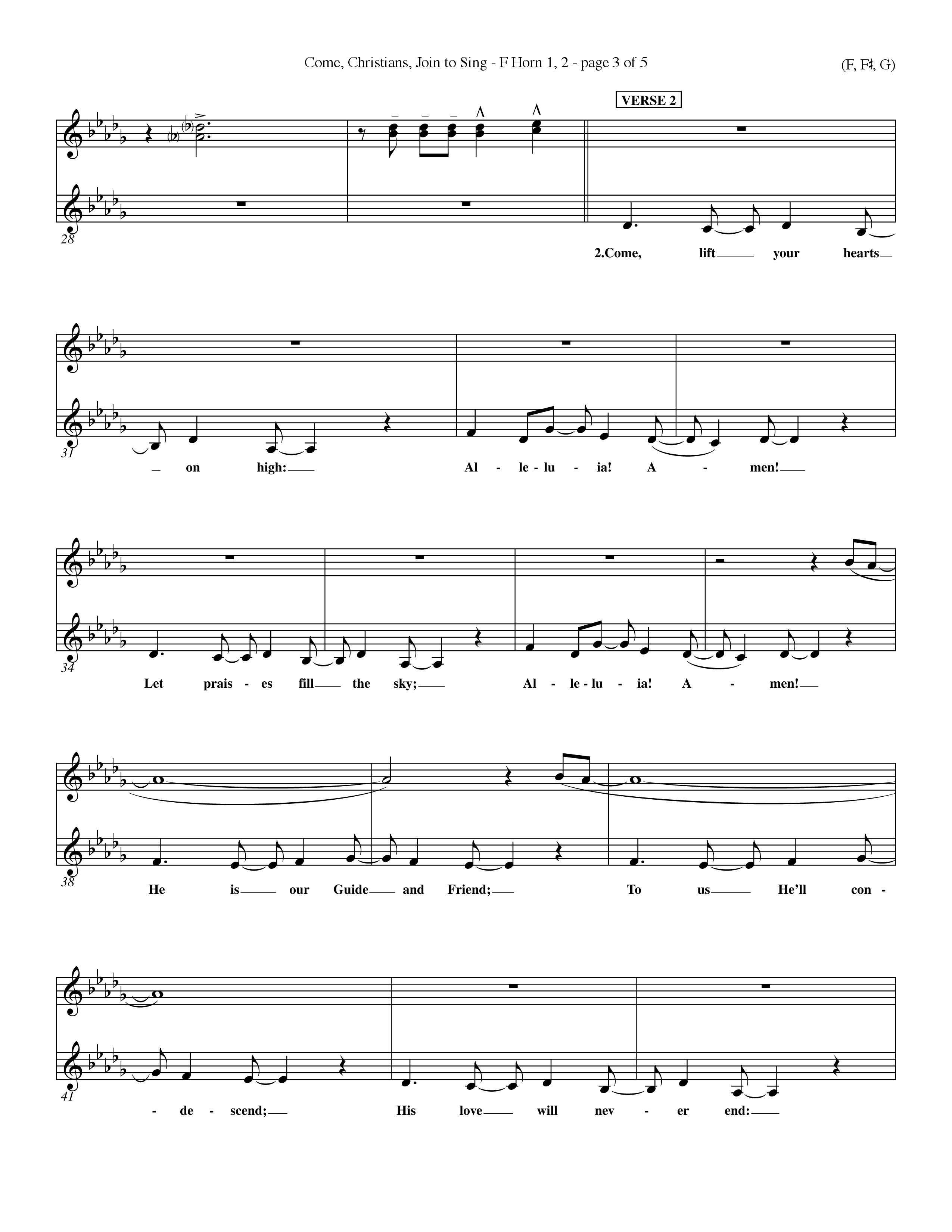 Come Christians Join To Sing French Horn (Word Music Choral / Arr. John Coates / Orch. Dave Williamson / Orch. Keith Christopher)