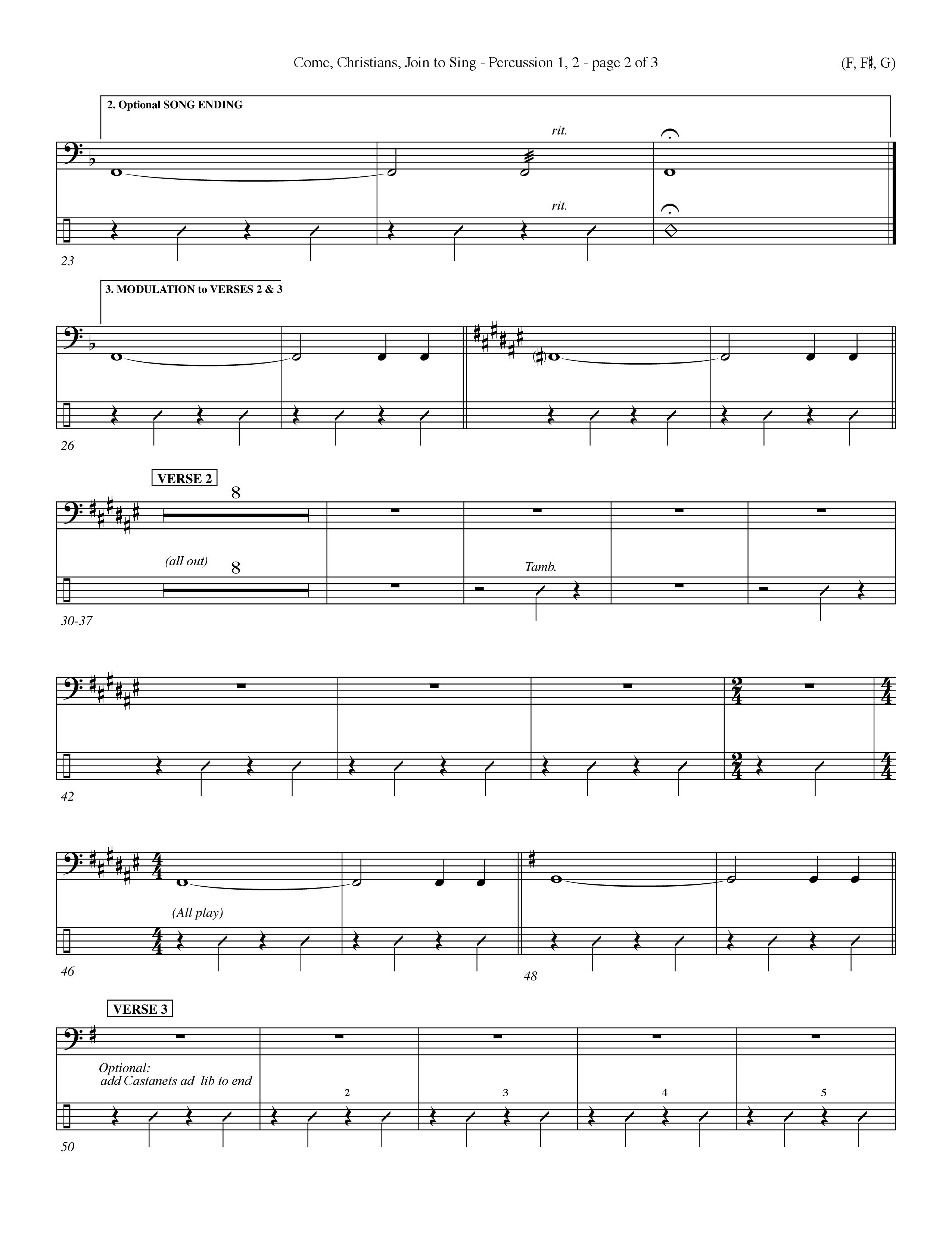 Come Christians Join To Sing Percussion 1/2 (Word Music Choral / Arr. John Coates / Orch. Dave Williamson / Orch. Keith Christopher)