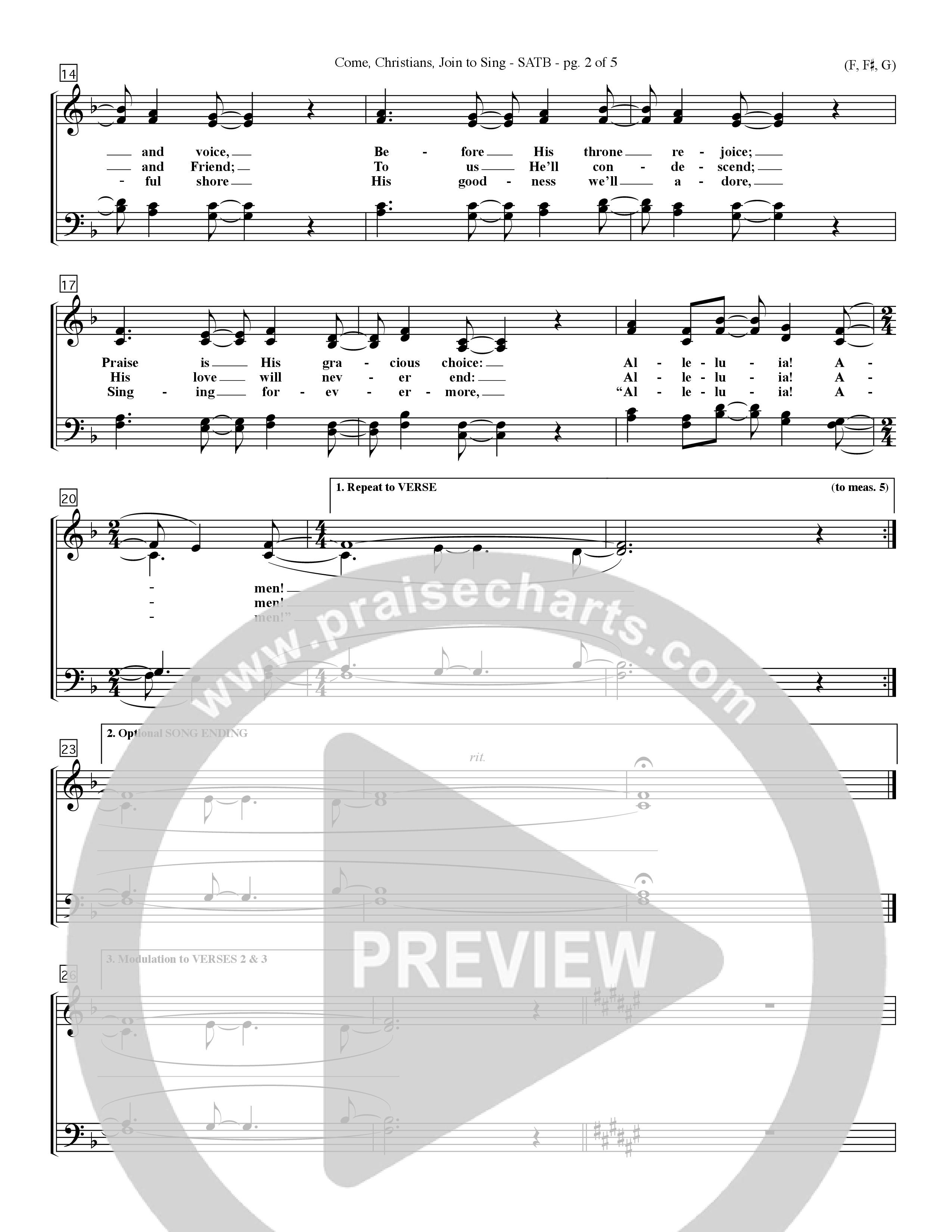 Come Christians Join To Sing Keyboard/Vocal (SATB) (Word Music Choral / Arr. John Coates / Orch. Dave Williamson / Orch. Keith Christopher)