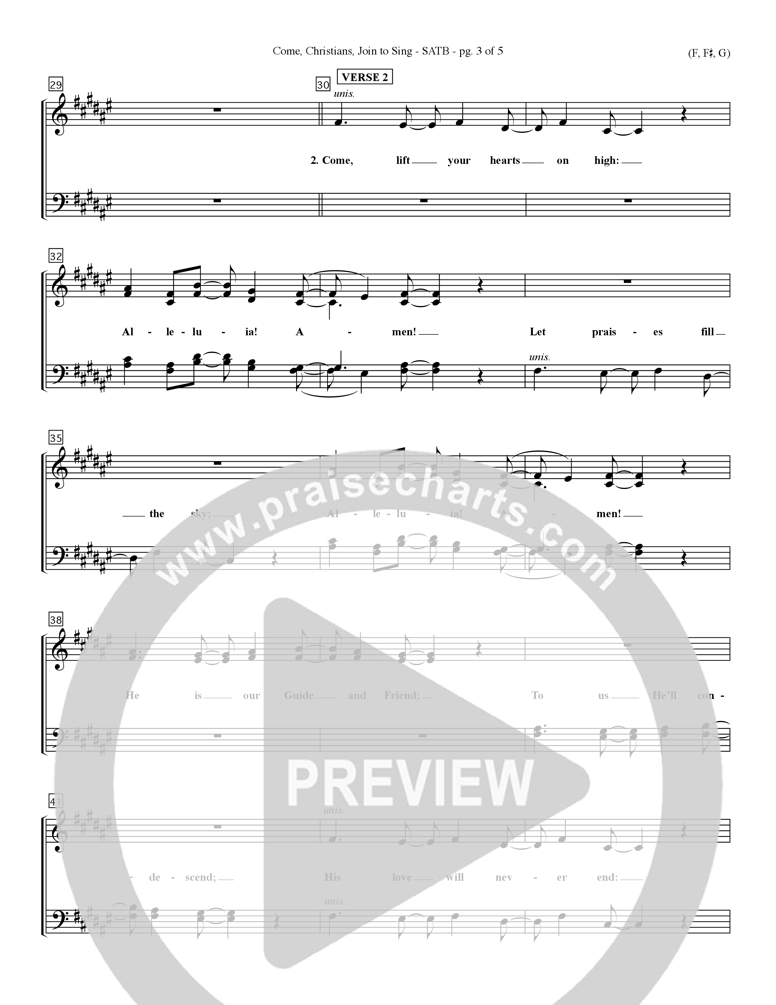 Come Christians Join To Sing Keyboard/Vocal (SATB) (Word Music Choral / Arr. John Coates / Orch. Dave Williamson / Orch. Keith Christopher)