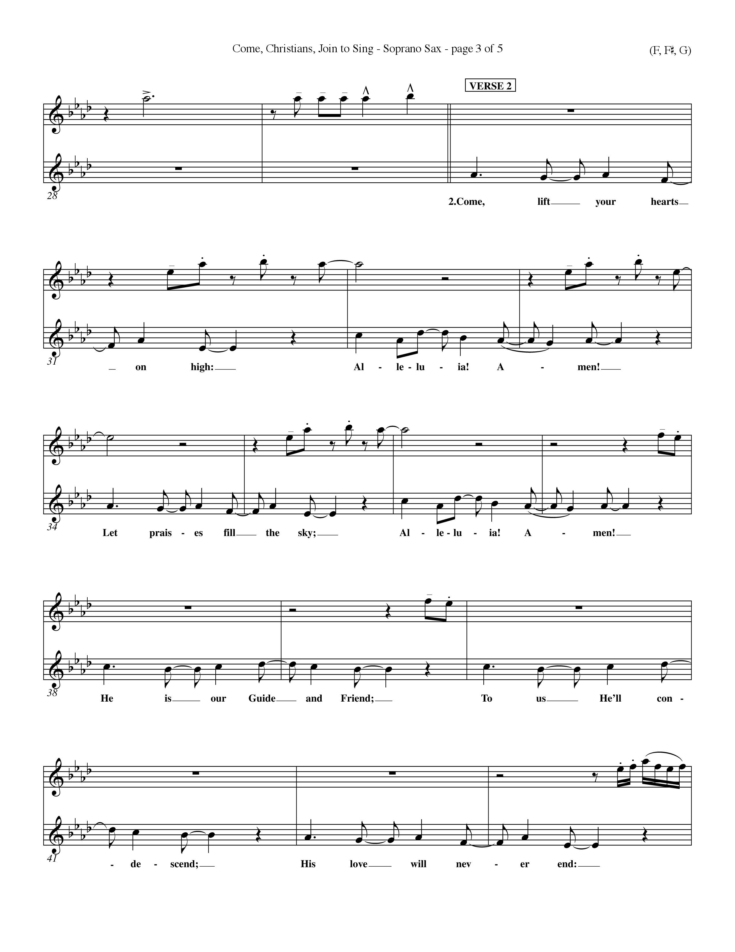 Come Christians Join To Sing Saxophone (Word Music Choral / Arr. John Coates / Orch. Dave Williamson / Orch. Keith Christopher)