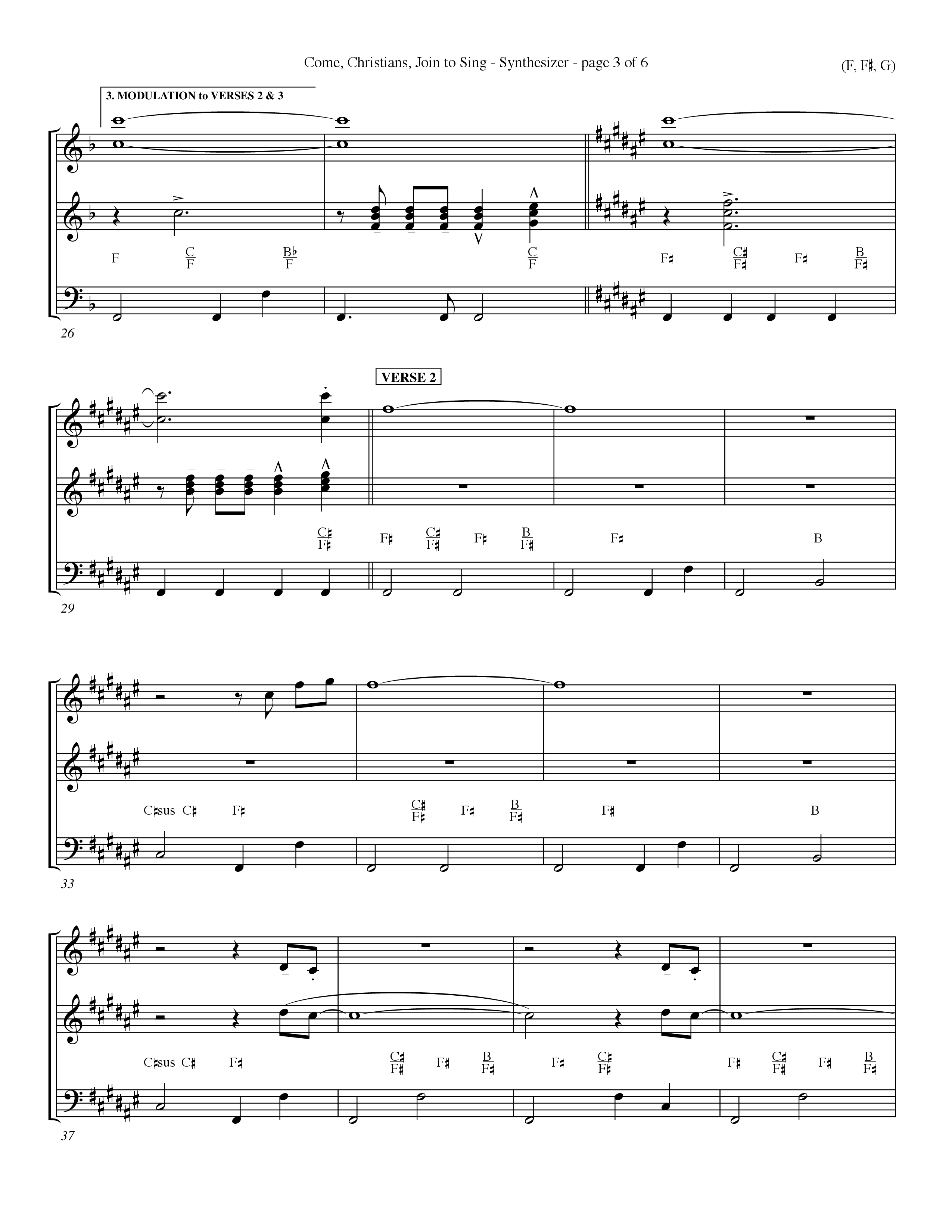 Come Christians Join To Sing Synth (Word Music Choral / Arr. John Coates / Orch. Dave Williamson / Orch. Keith Christopher)