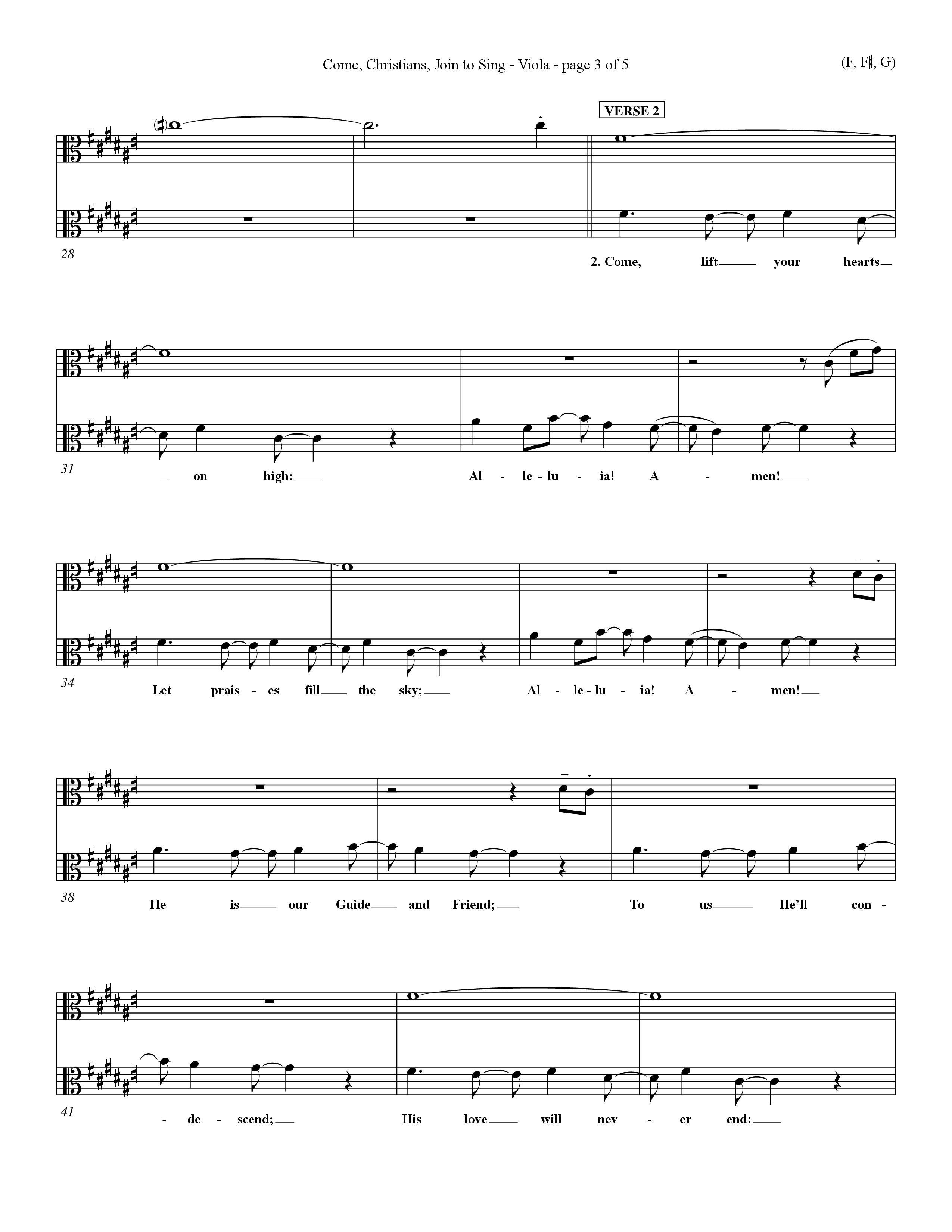 Come Christians Join To Sing Viola (Word Music Choral / Arr. John Coates / Orch. Dave Williamson / Orch. Keith Christopher)