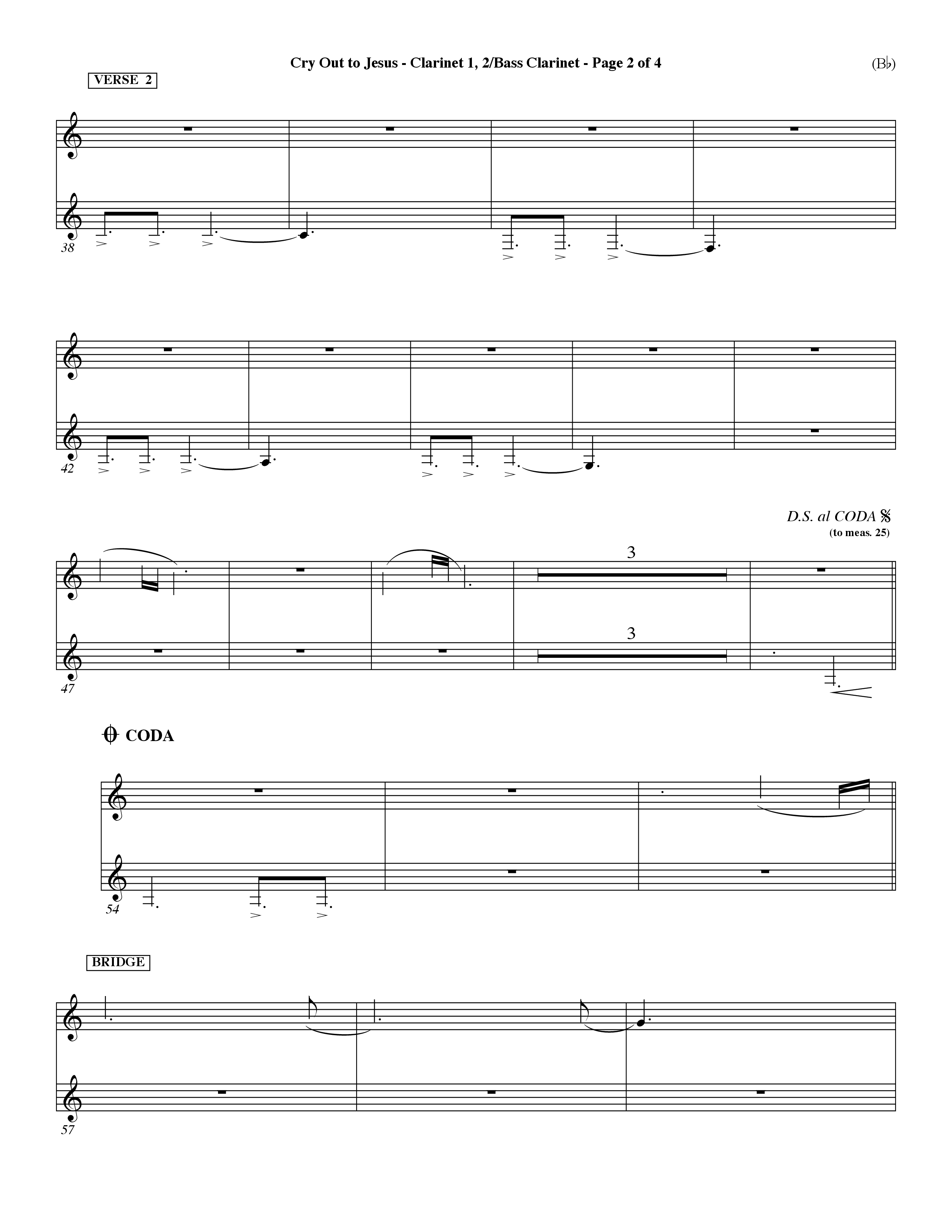 Cry Out To Jesus (Choral Anthem SATB) Clarinet 1/2, Bass Clarinet (Word Music Choral / Orch. Dave Williamson)