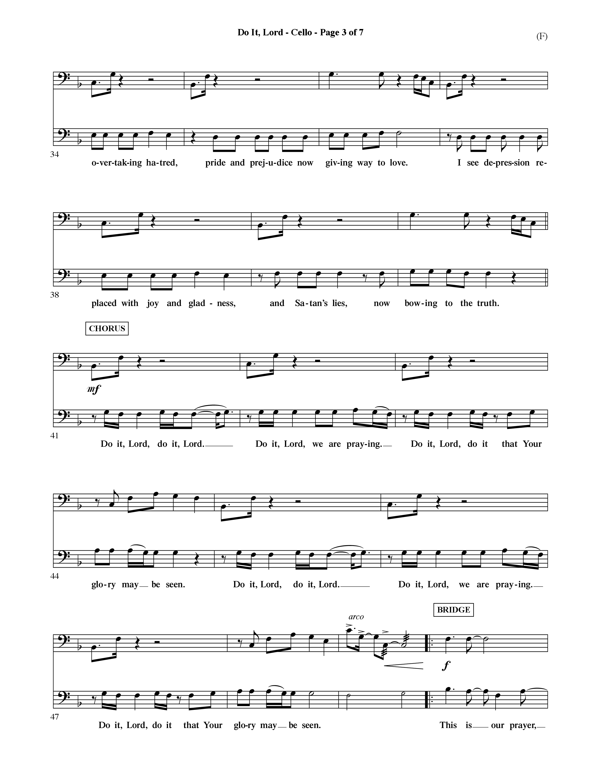 Do It Lord (Choral Anthem SATB) Cello (Word Music Choral / Orch. Ric Domenico)